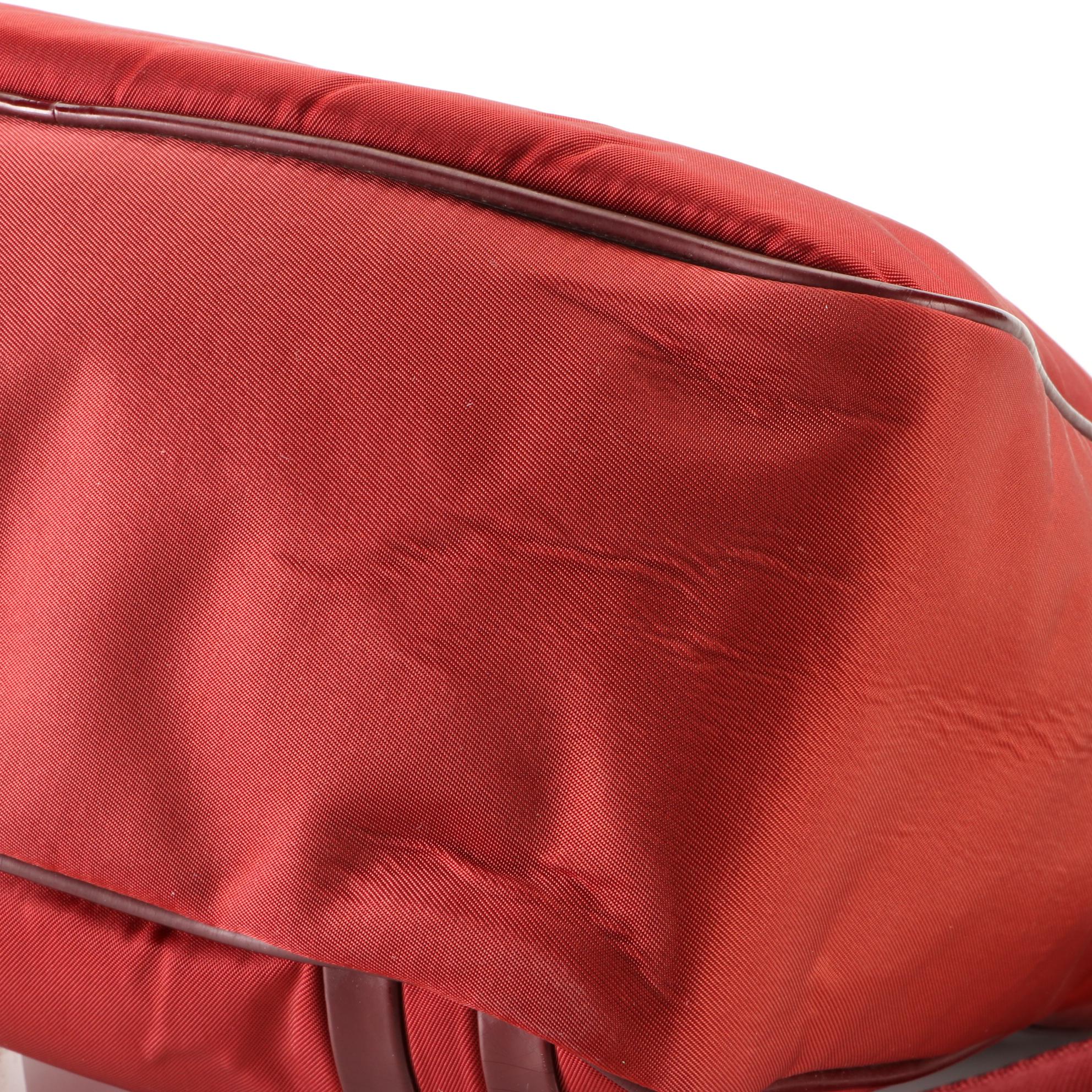 Christian Dior Crossbody Bag in Red Nylon and Patent Leather Trim