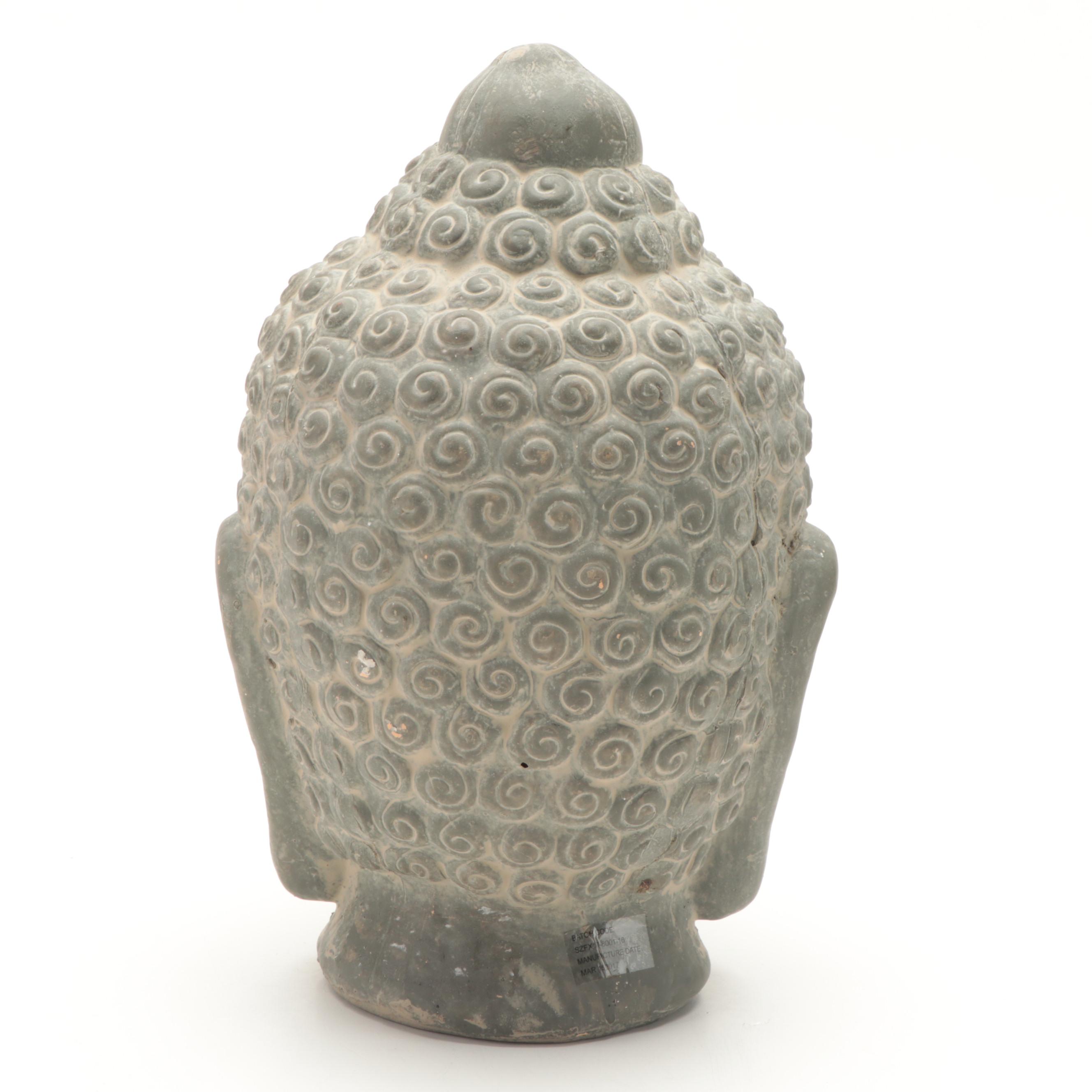 Patinated Cast Plaster Gautama Buddha Head