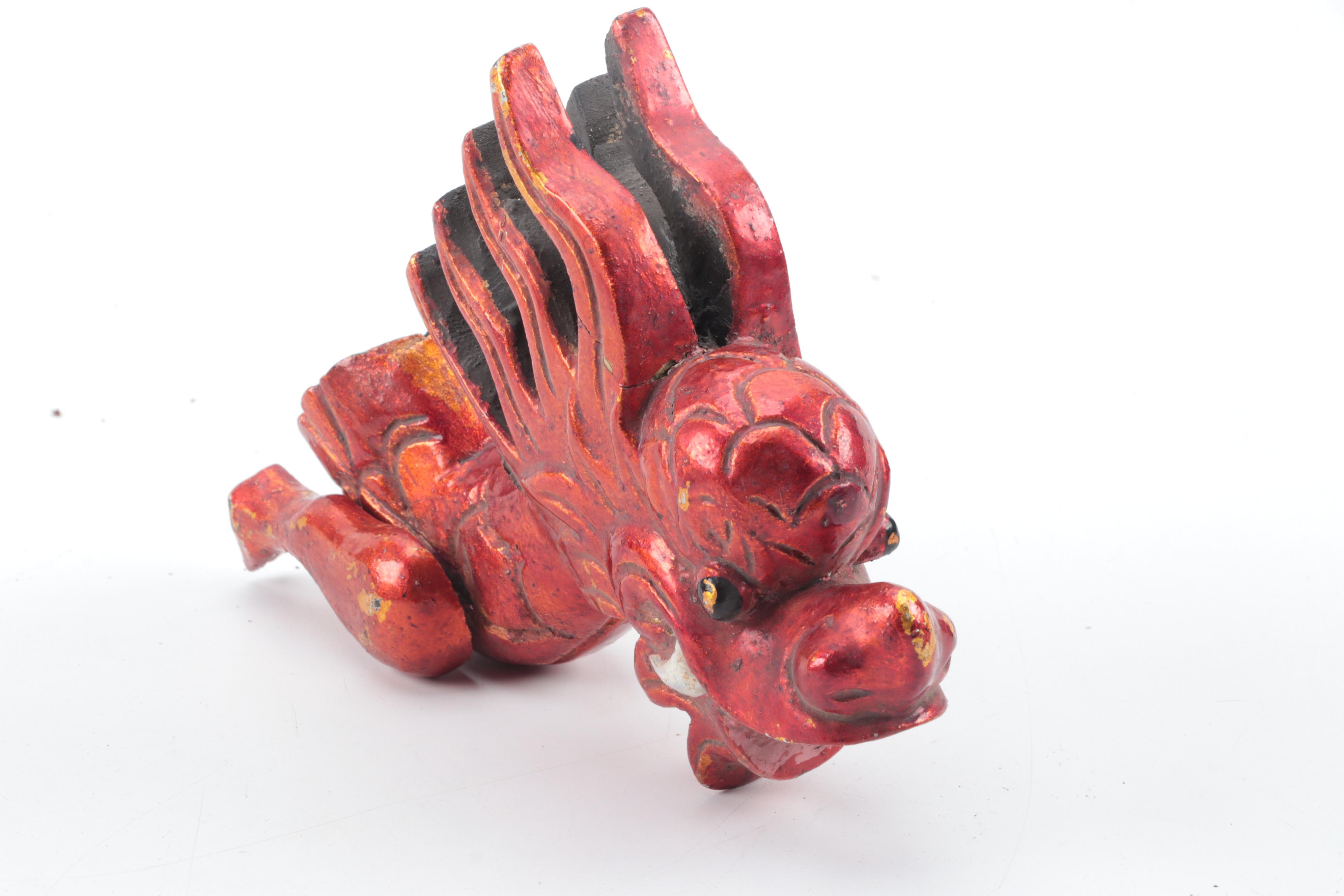 Vietnamese Carved Wood Dragon Water Puppet, Late 20th Century