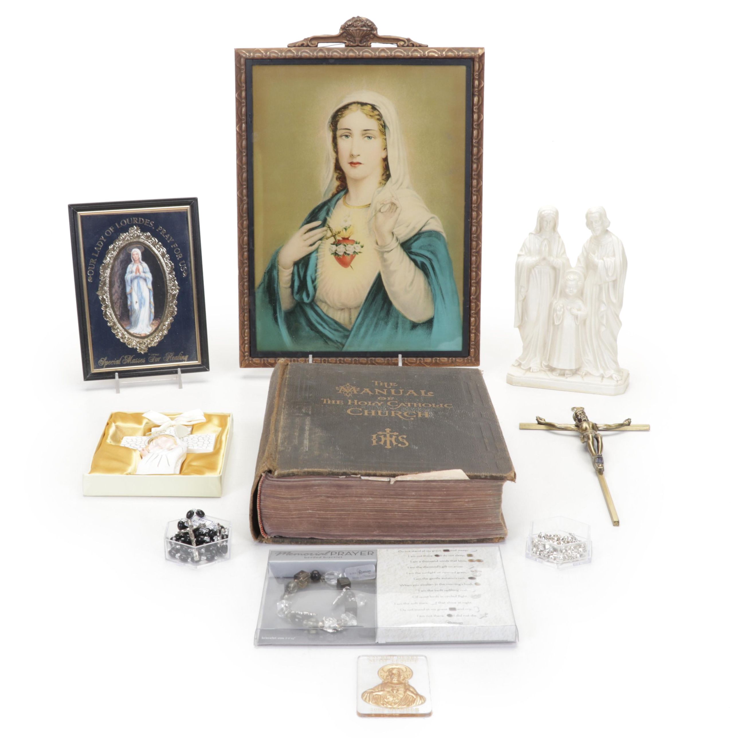 Brass Crucifix, Wall Hanging, Figurine, and More Catholic Collectibles