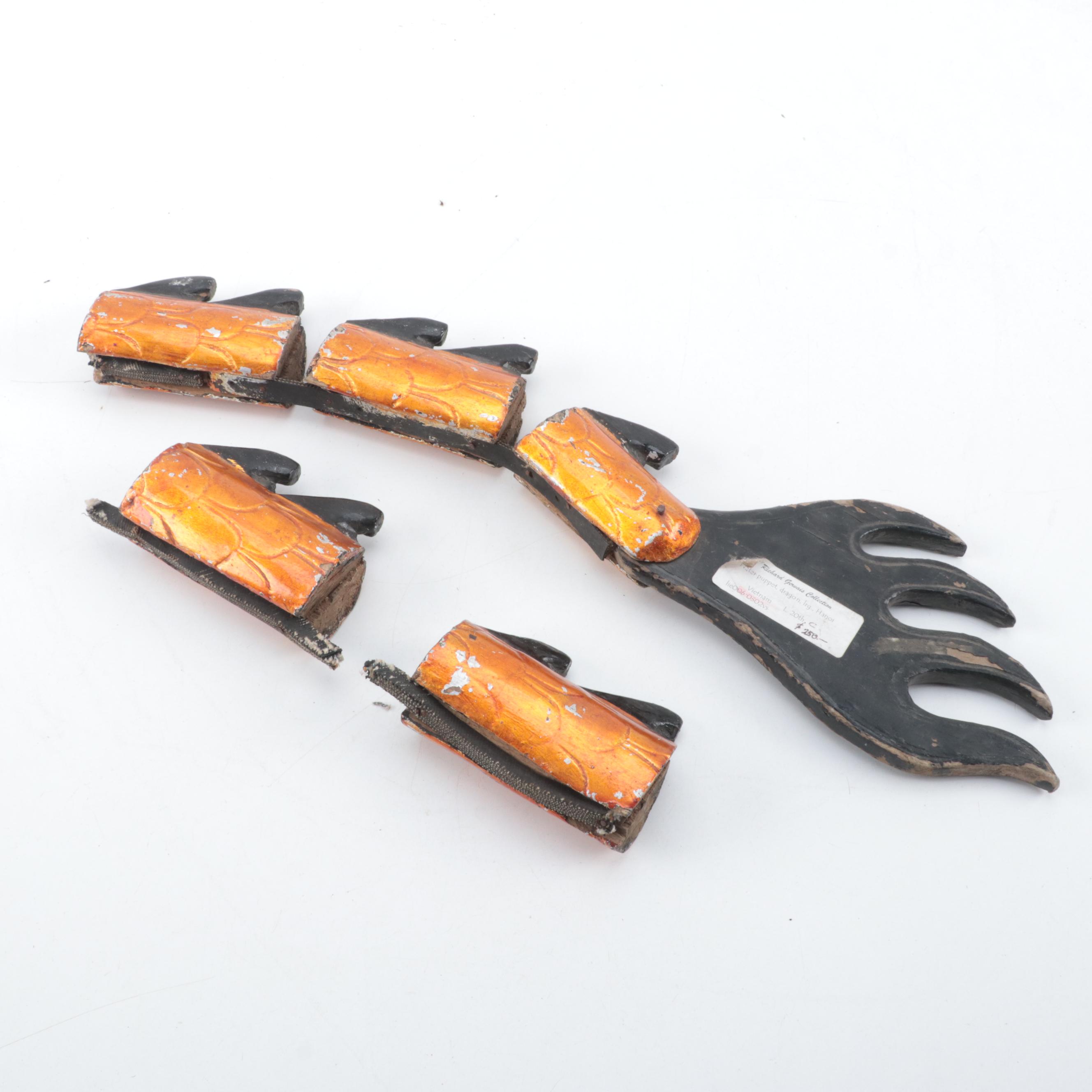 Vietnamese Carved Wood Dragon Water Puppet, Late 20th Century