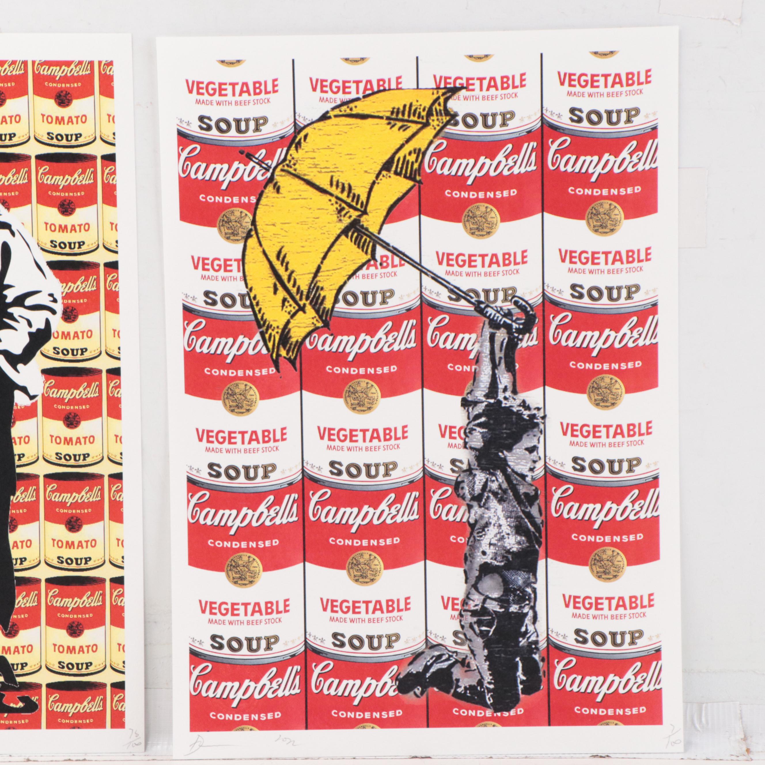 Death NYC Pop Art Graphic Prints of Banksy Campbell's Soup, 2022