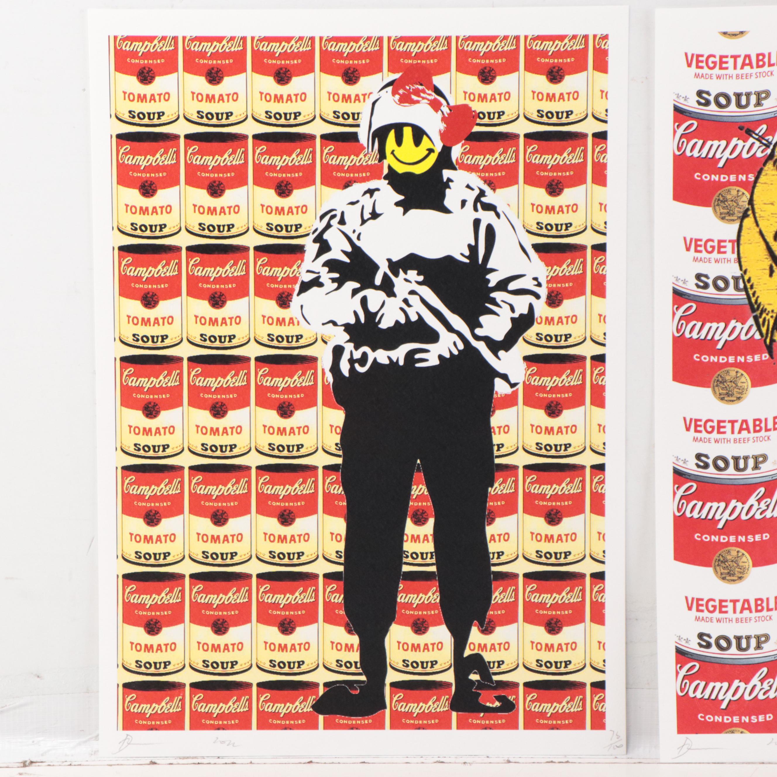 Death NYC Pop Art Graphic Prints of Banksy Campbell's Soup, 2022