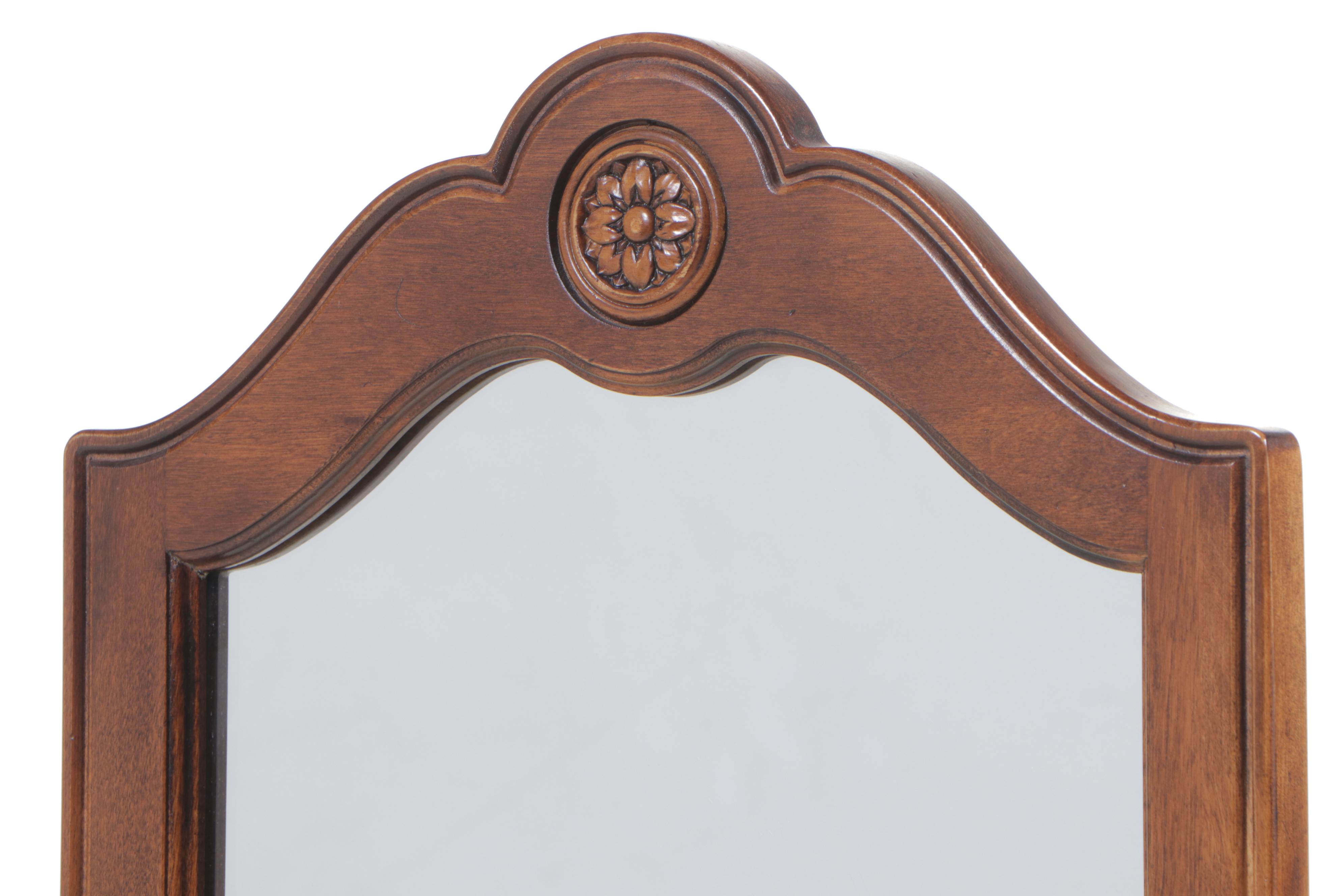 Ethan Allen French Provincial Style Maple Cheval Mirror, Late 20th Century