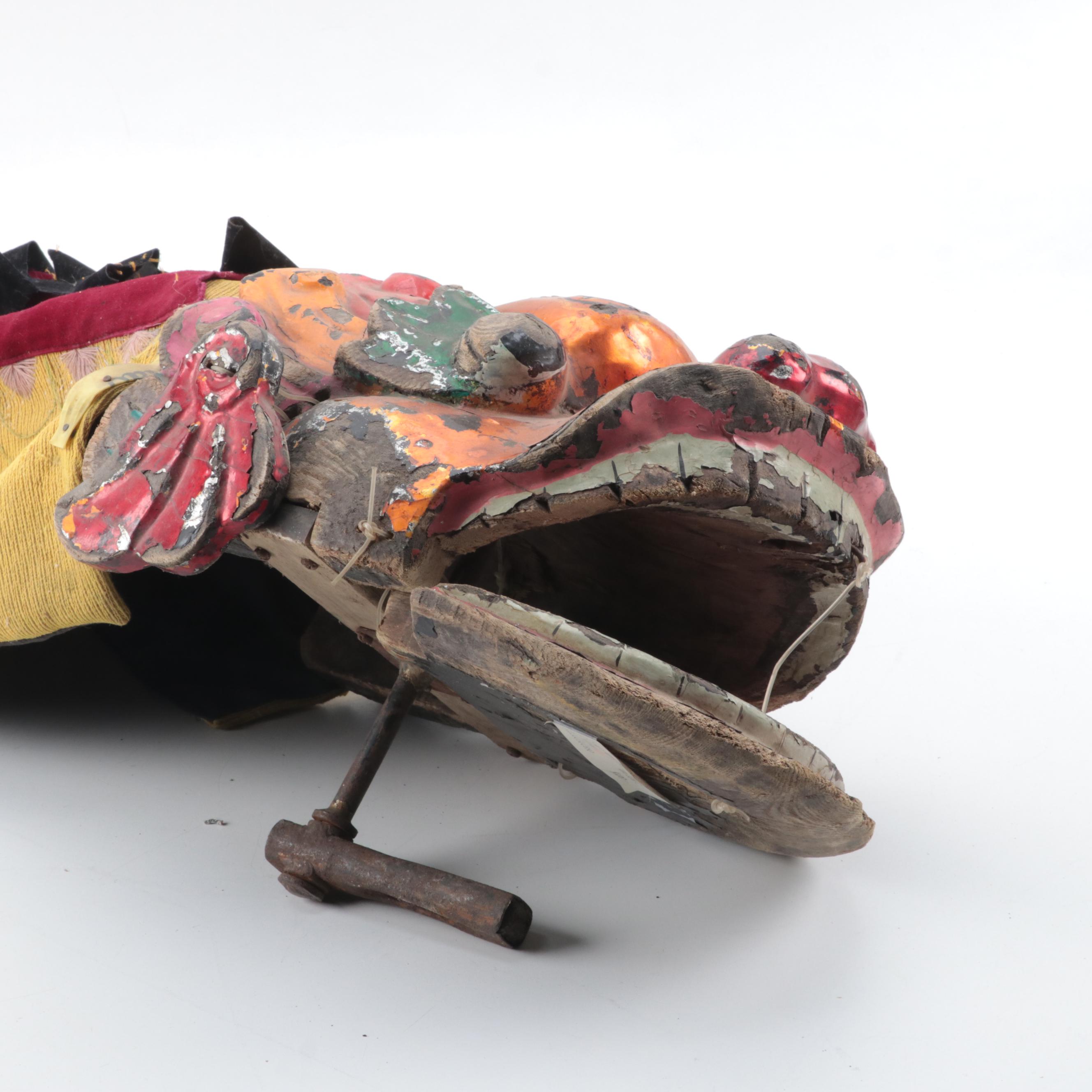 Vietnamese Carved Wood Dragon Water Puppet, Late 20th Century