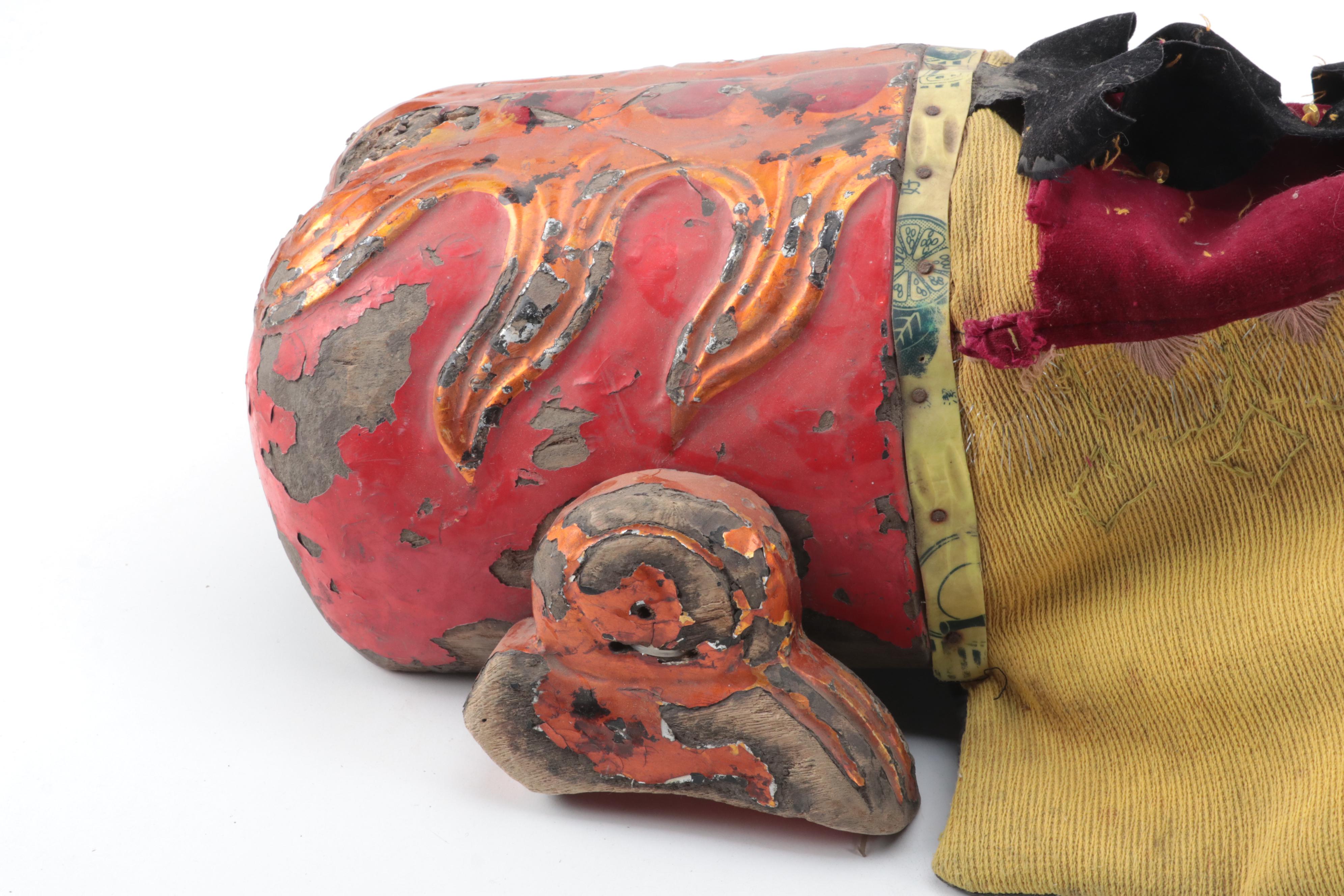 Vietnamese Carved Wood Dragon Water Puppet, Late 20th Century