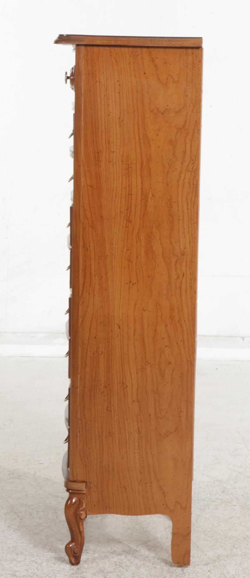 French Provincial Style Oak Laminate Five-Drawer Lingerie Chest, Late 20th C.