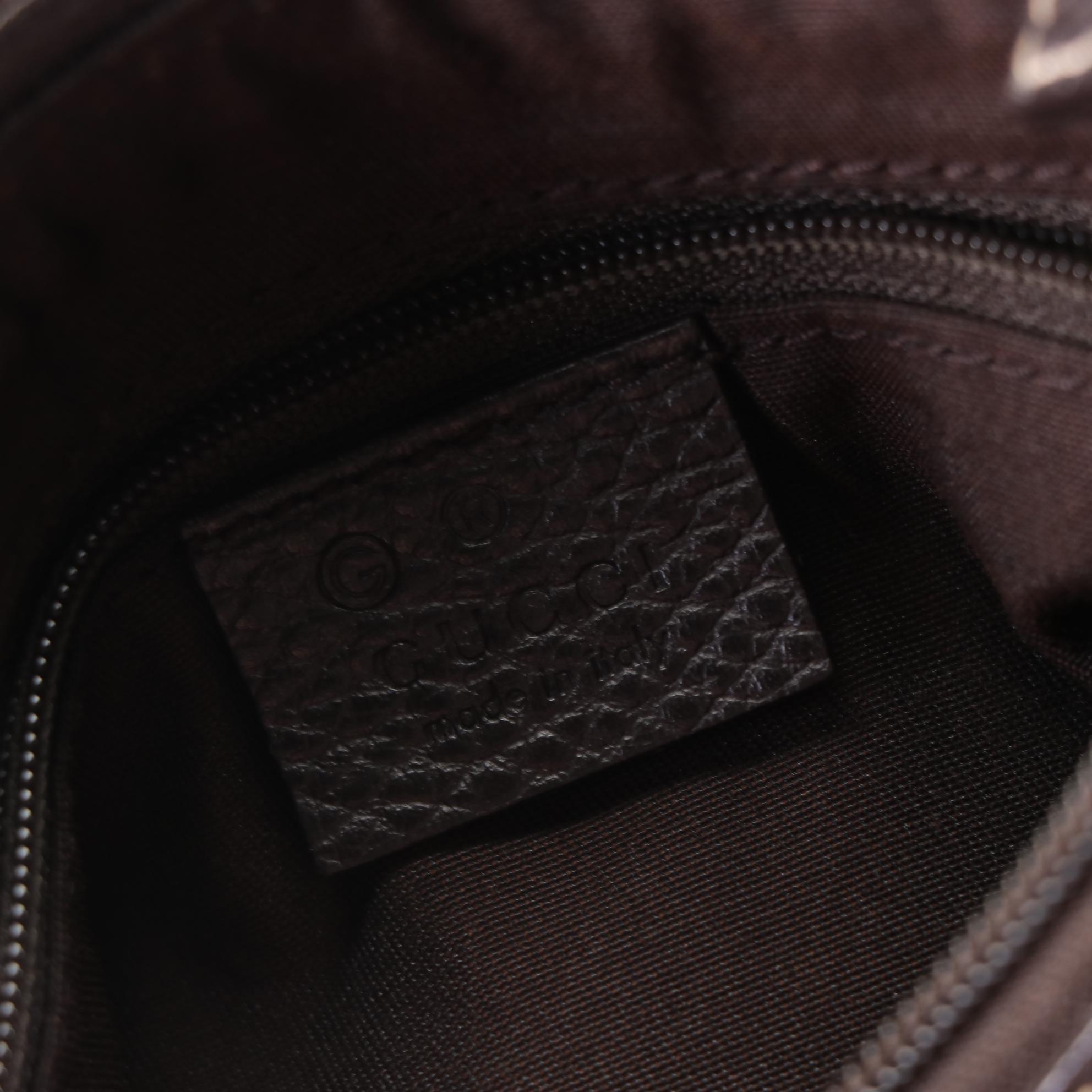 Gucci Abbey Shoulder Bag in GG Crystal Canvas and Grain Leather