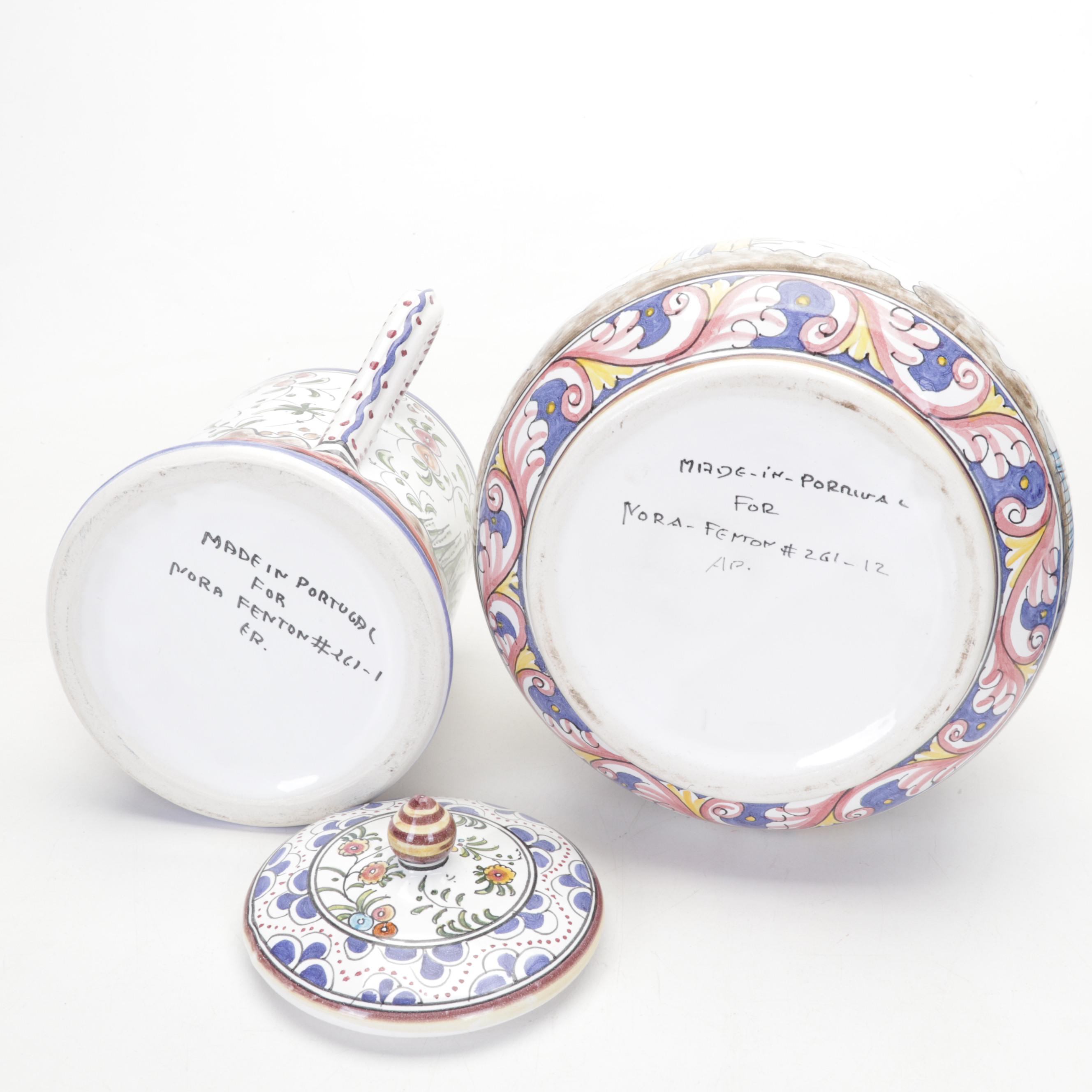 Arthur Court Tea Caddy with Portuguese Faïence and Other Tableware