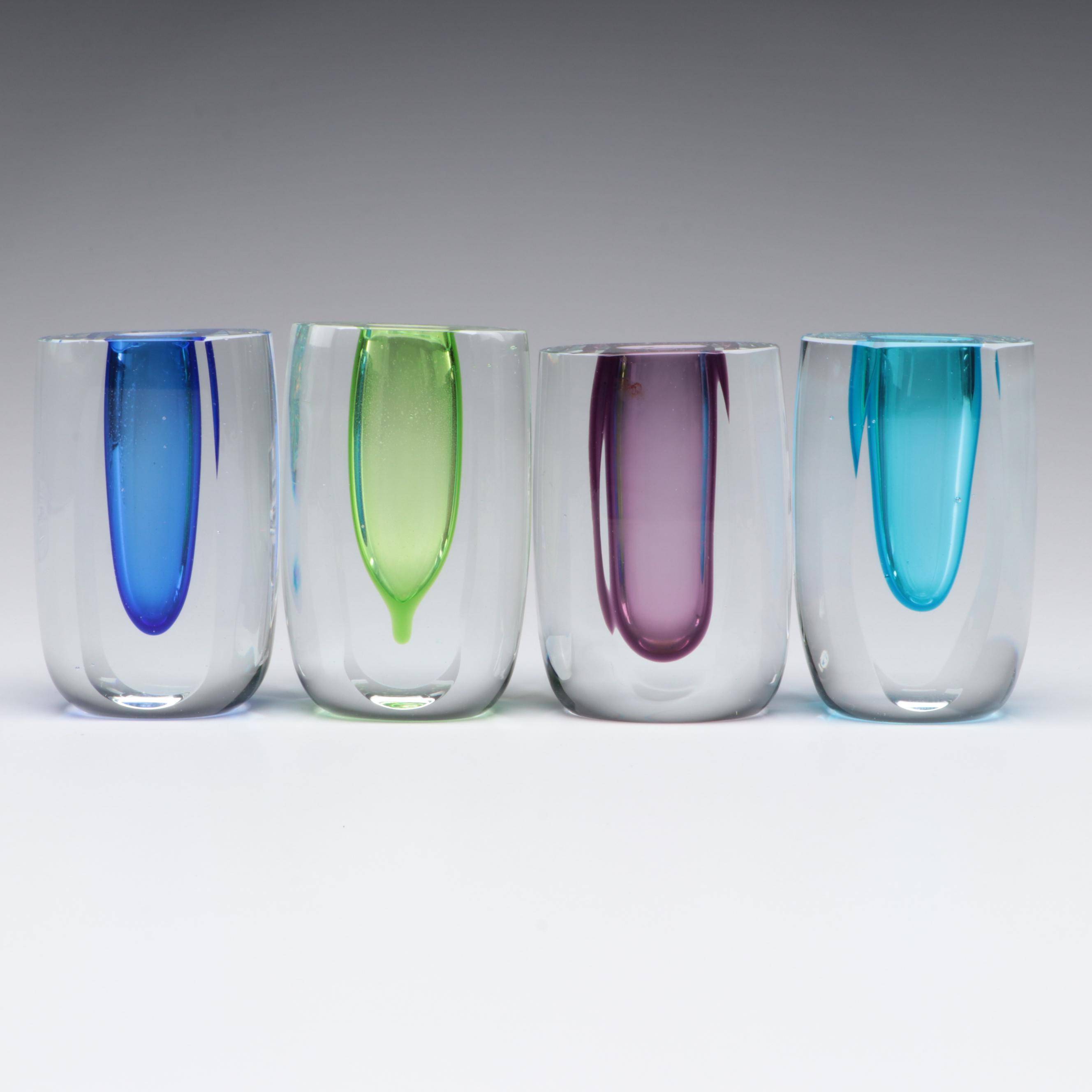 Fifth Avenue Crystal Sommerso Bud Vases