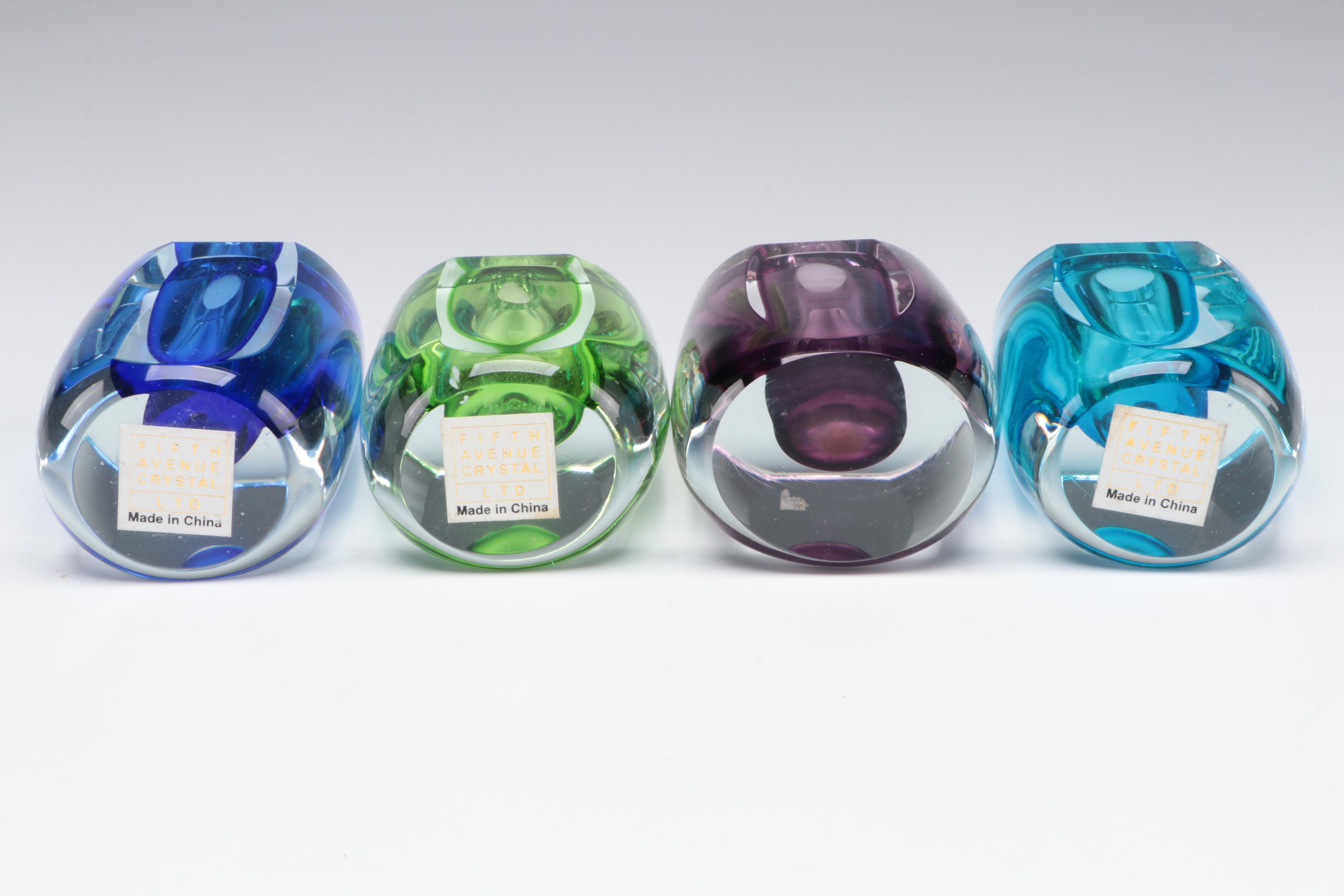 Fifth Avenue Crystal Sommerso Bud Vases