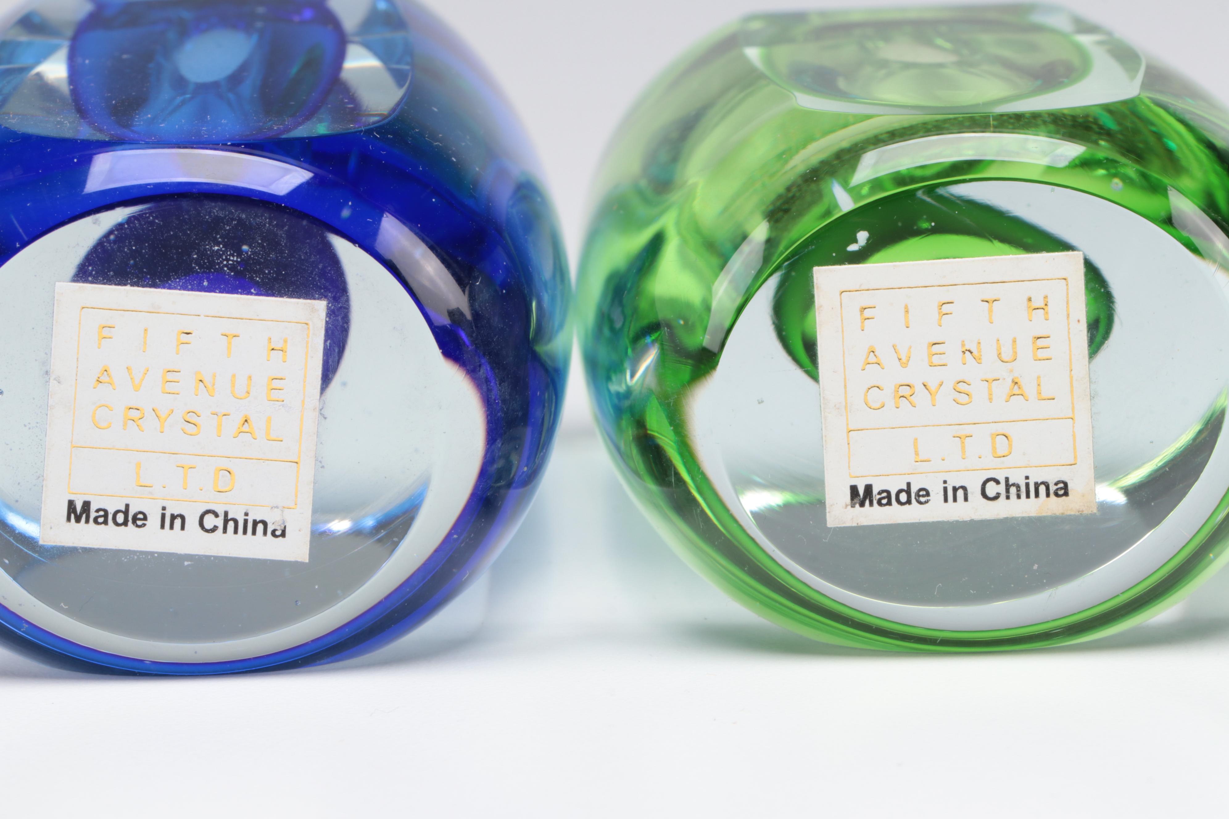 Fifth Avenue Crystal Sommerso Bud Vases