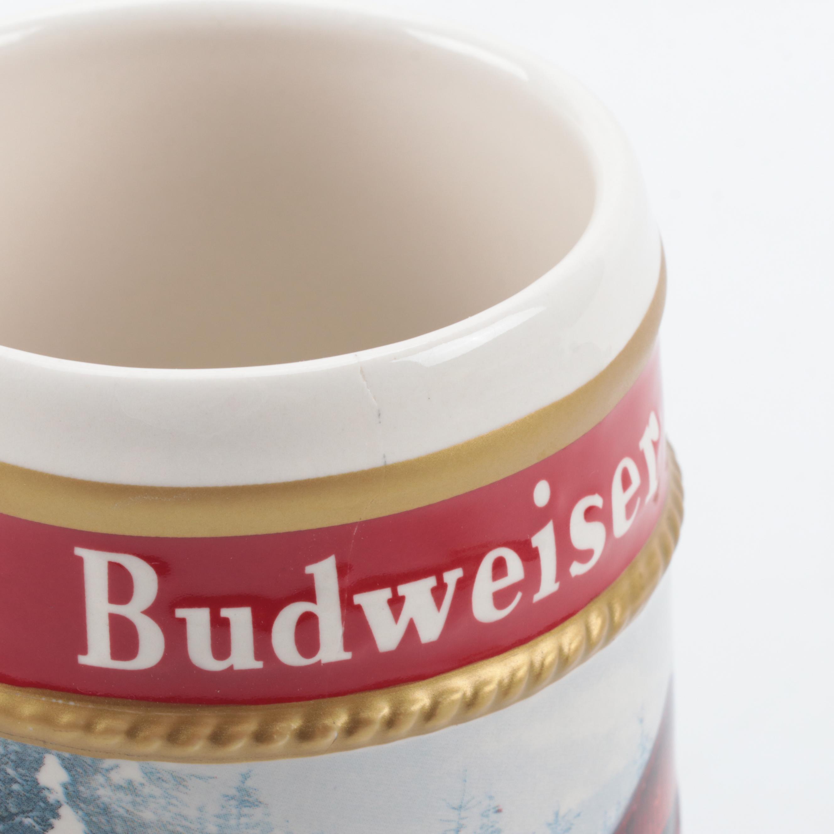 Anheuser-Busch Budweiser Holiday Ceramic Beer Steins