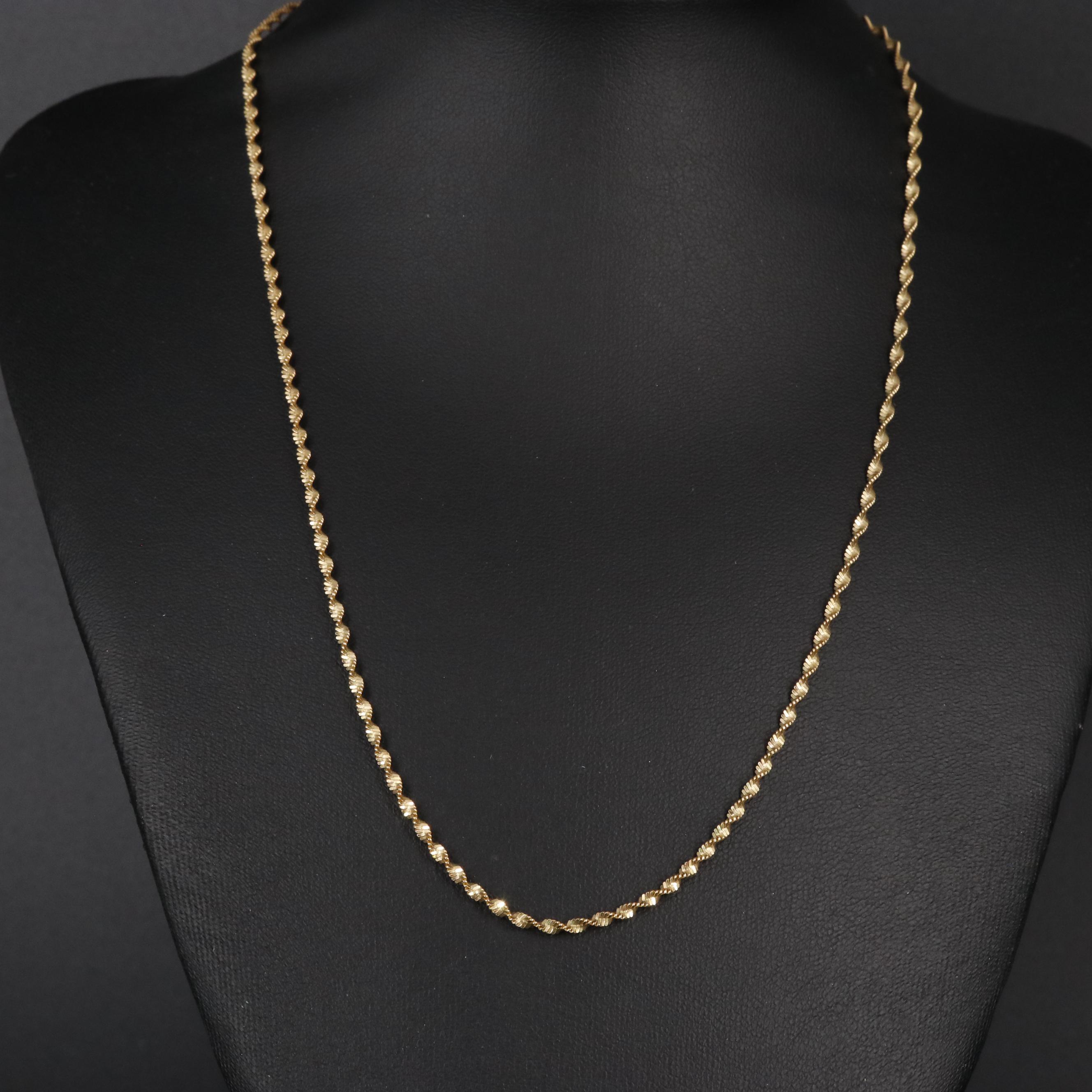 Sterling Twisted Herringbone Chain Necklace