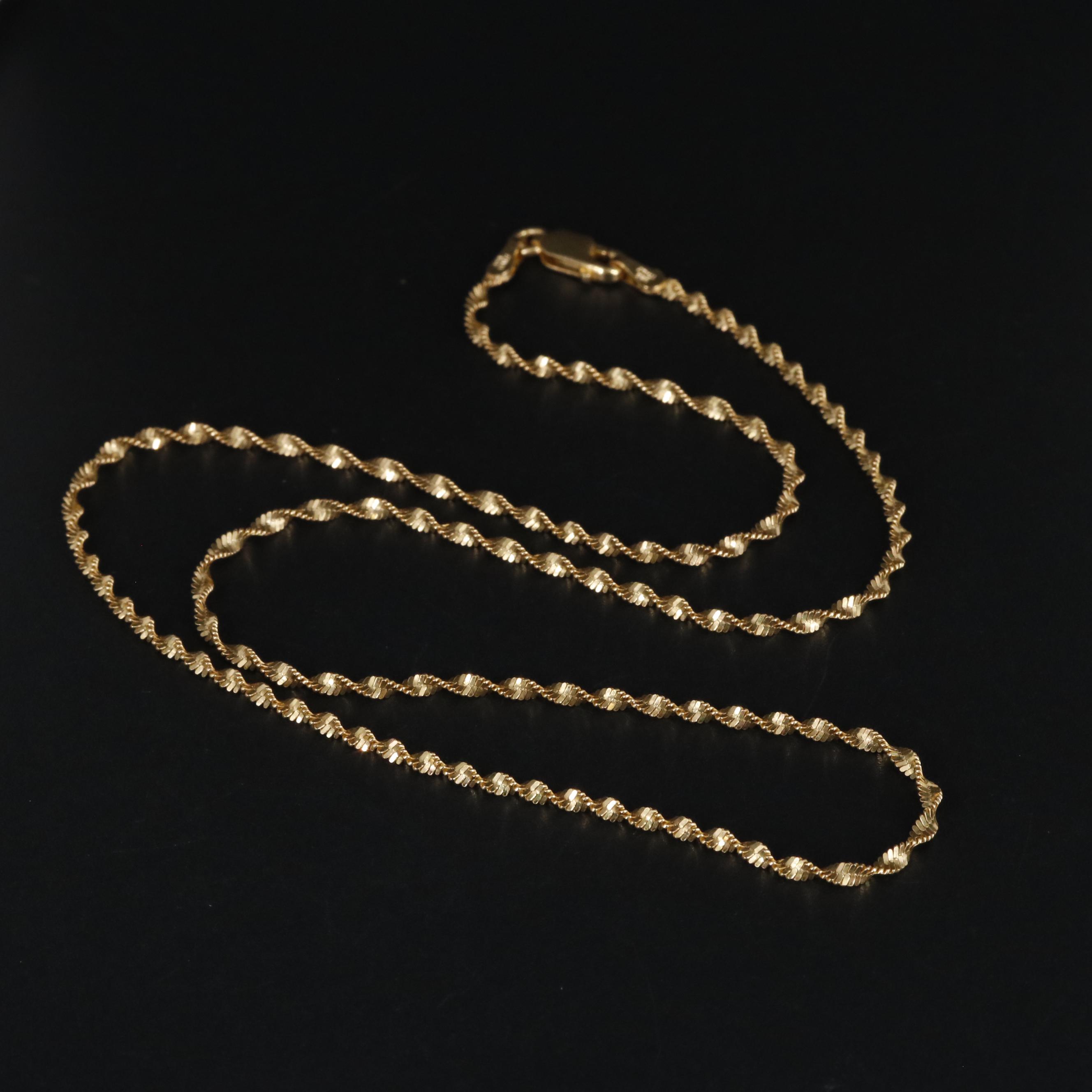 Sterling Twisted Herringbone Chain Necklace