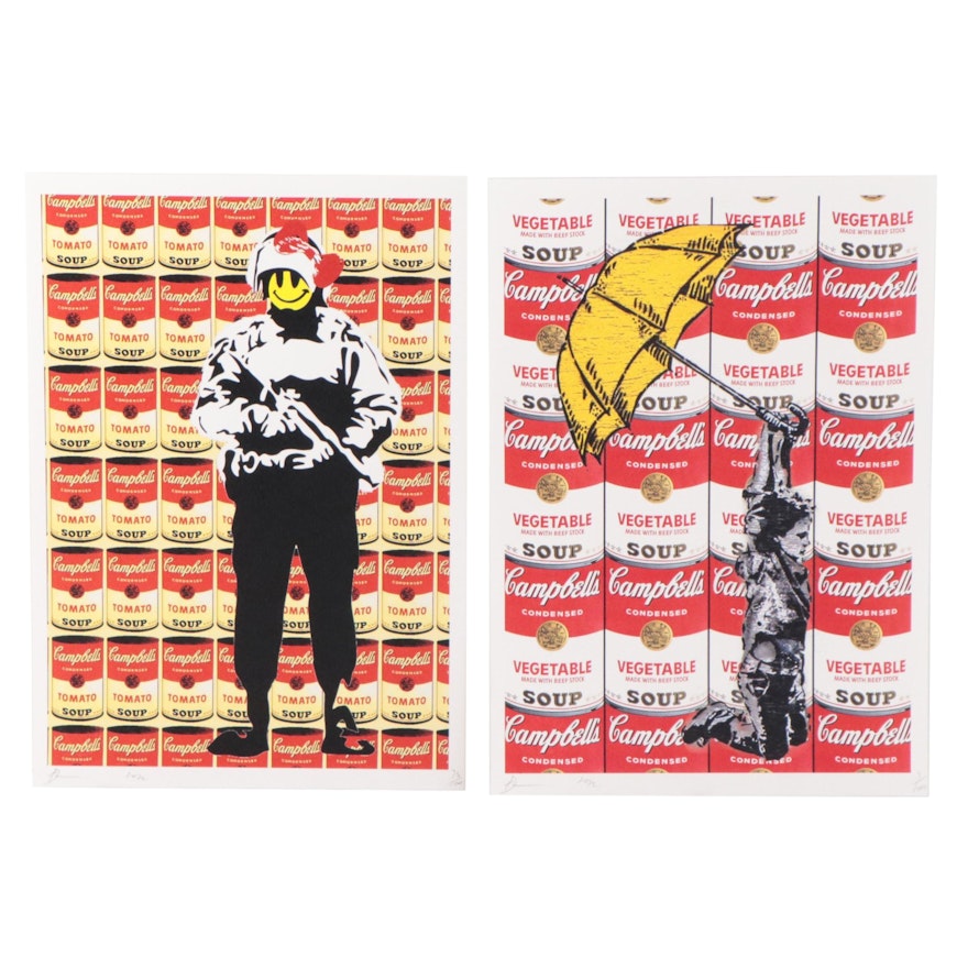 Death NYC Pop Art Graphic Prints of Banksy Campbell's Soup, 2022