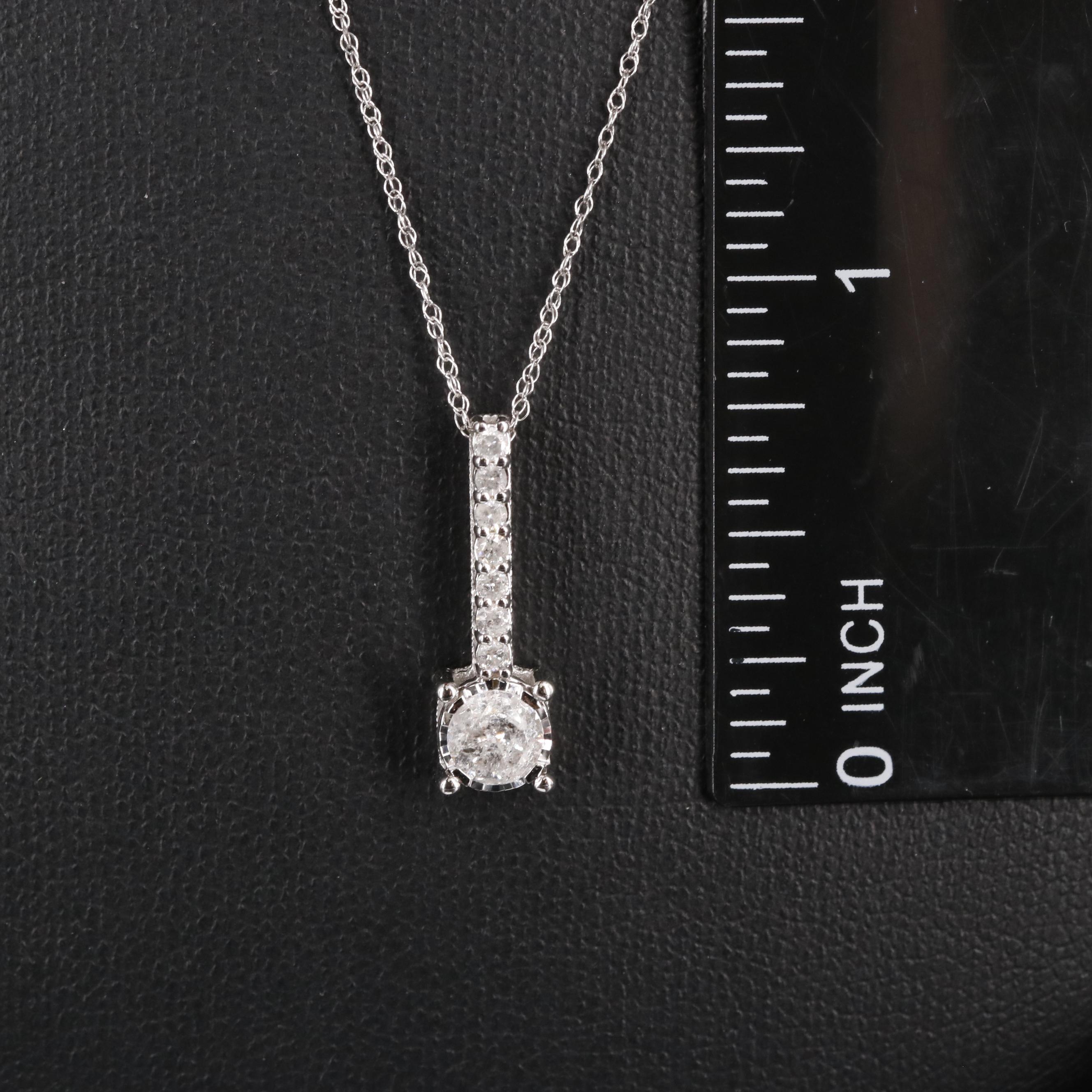 10K Diamond Pendant Necklace