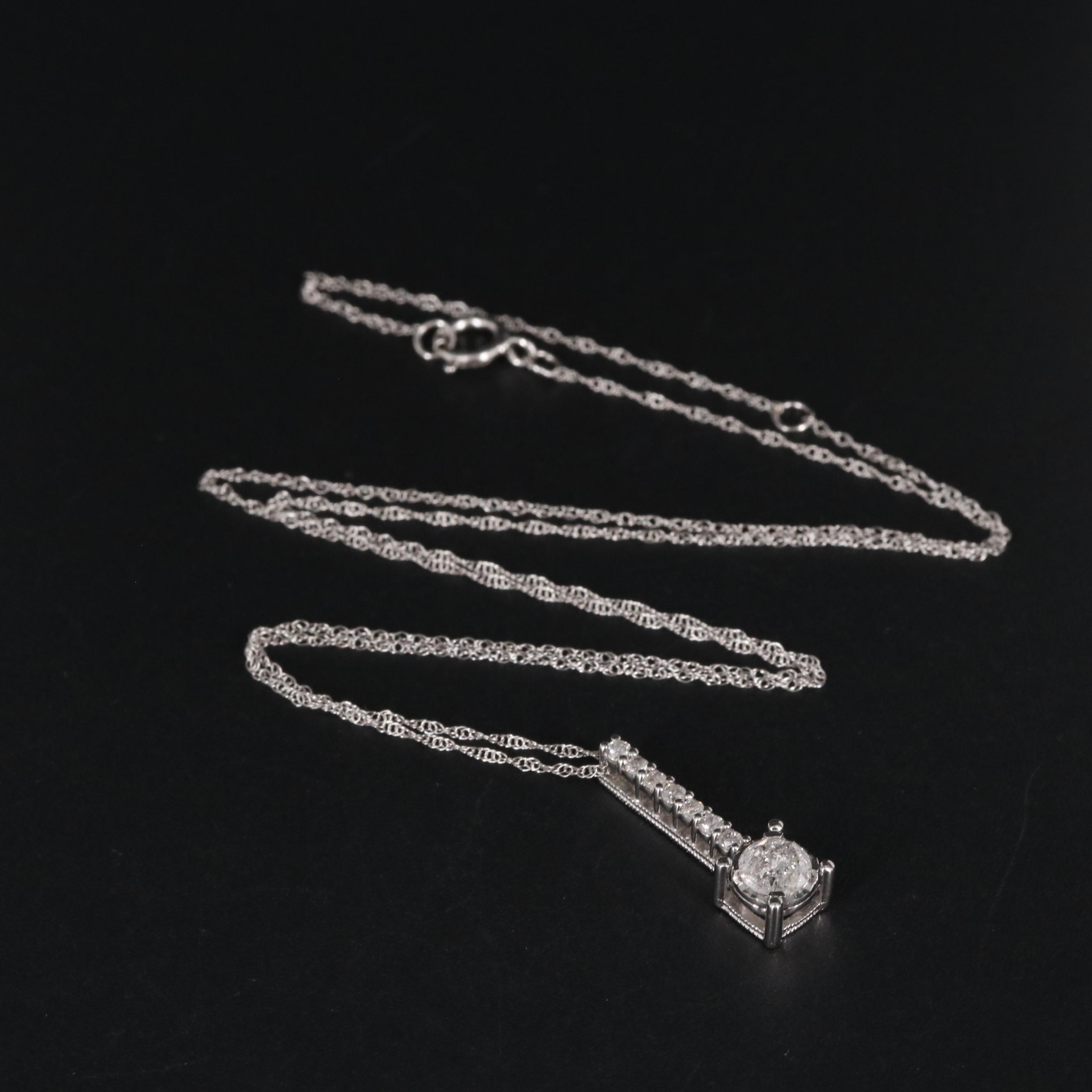 10K Diamond Pendant Necklace