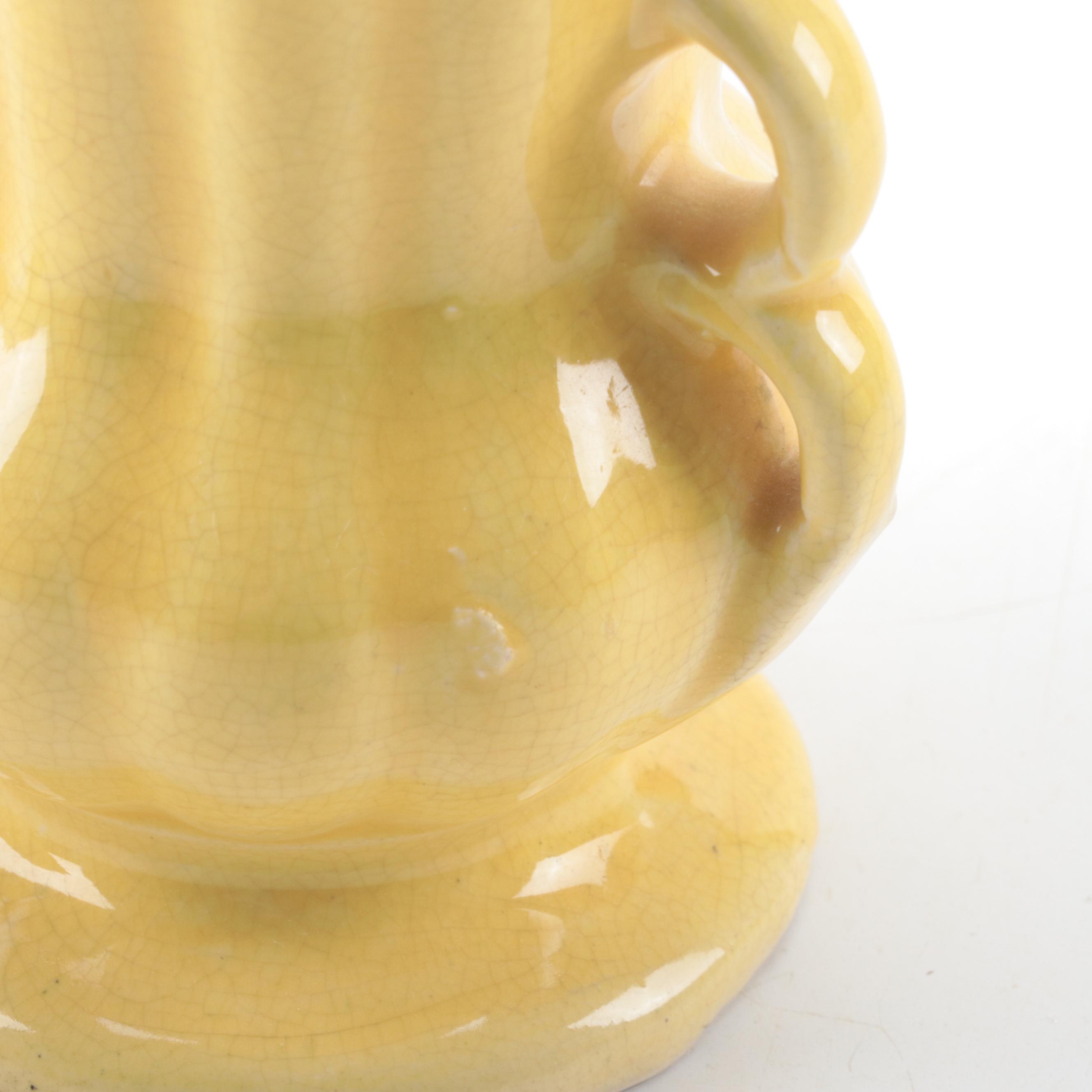 McCoy Pottery Yellow Glazed Ceramic Vases, Mid-20th Century