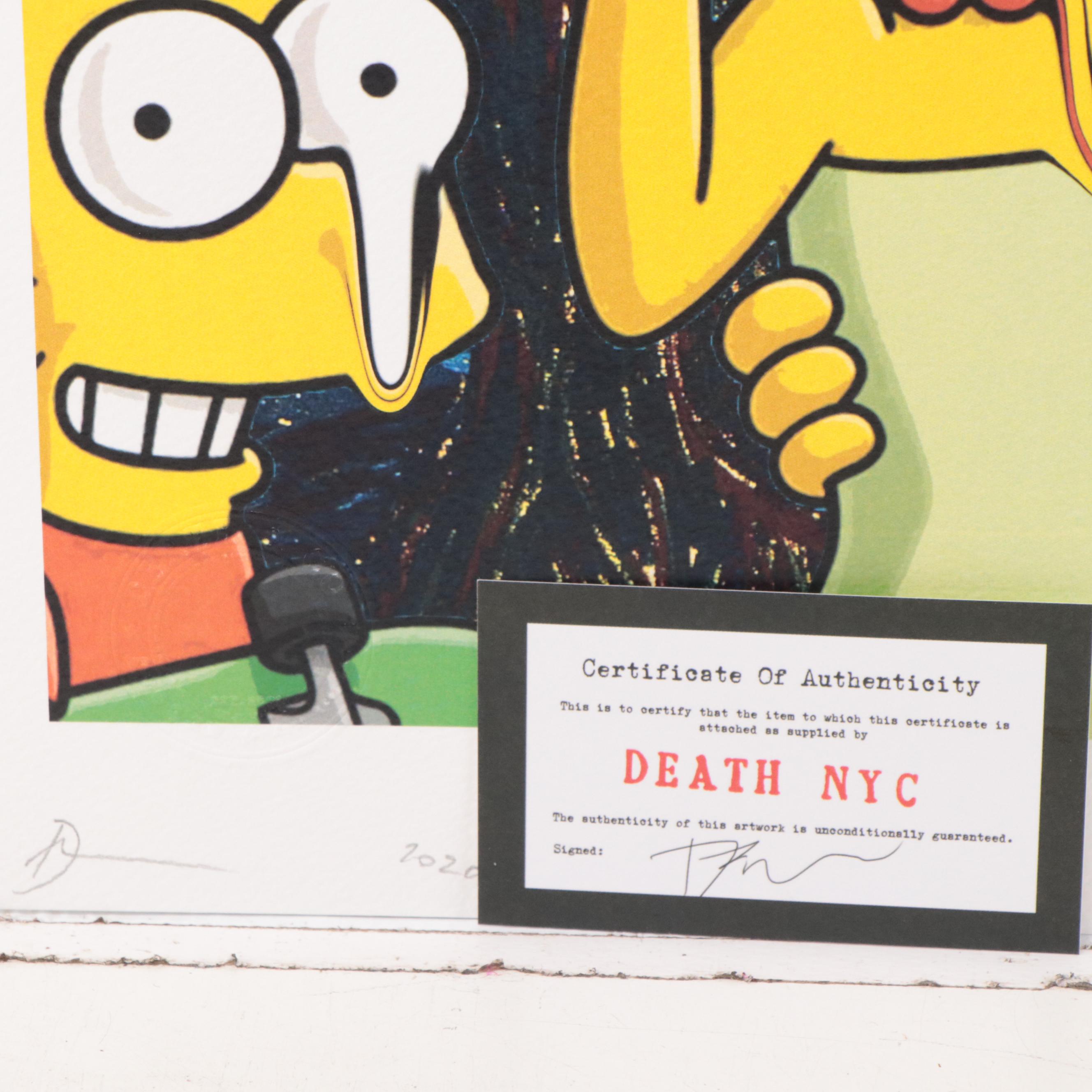 Death NYC Pop Art Graphic Print of Simpsons Starry Night, 2020