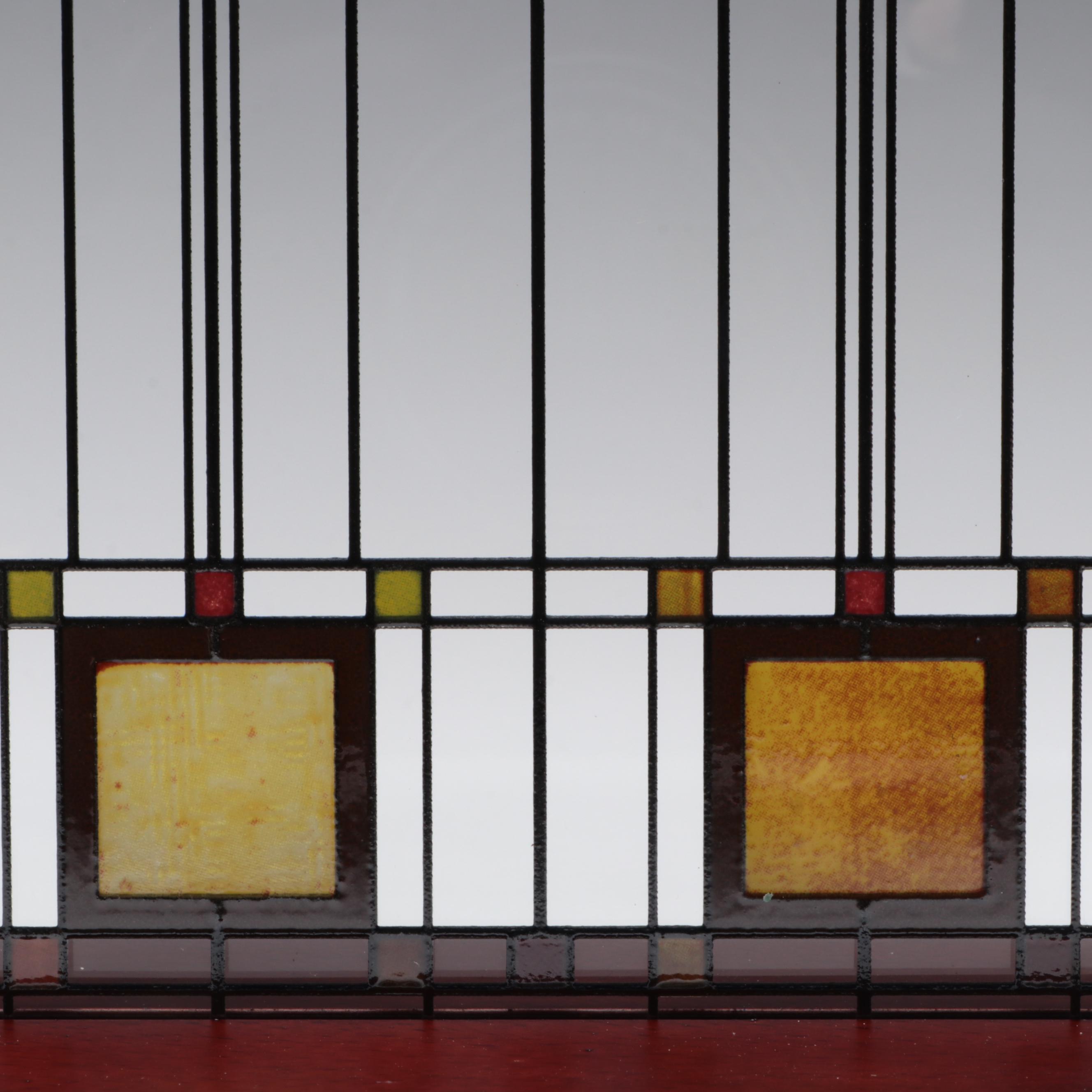 Frank Lloyd Wright Foundation "Tree of Life" Replica Glass Panel and Stand