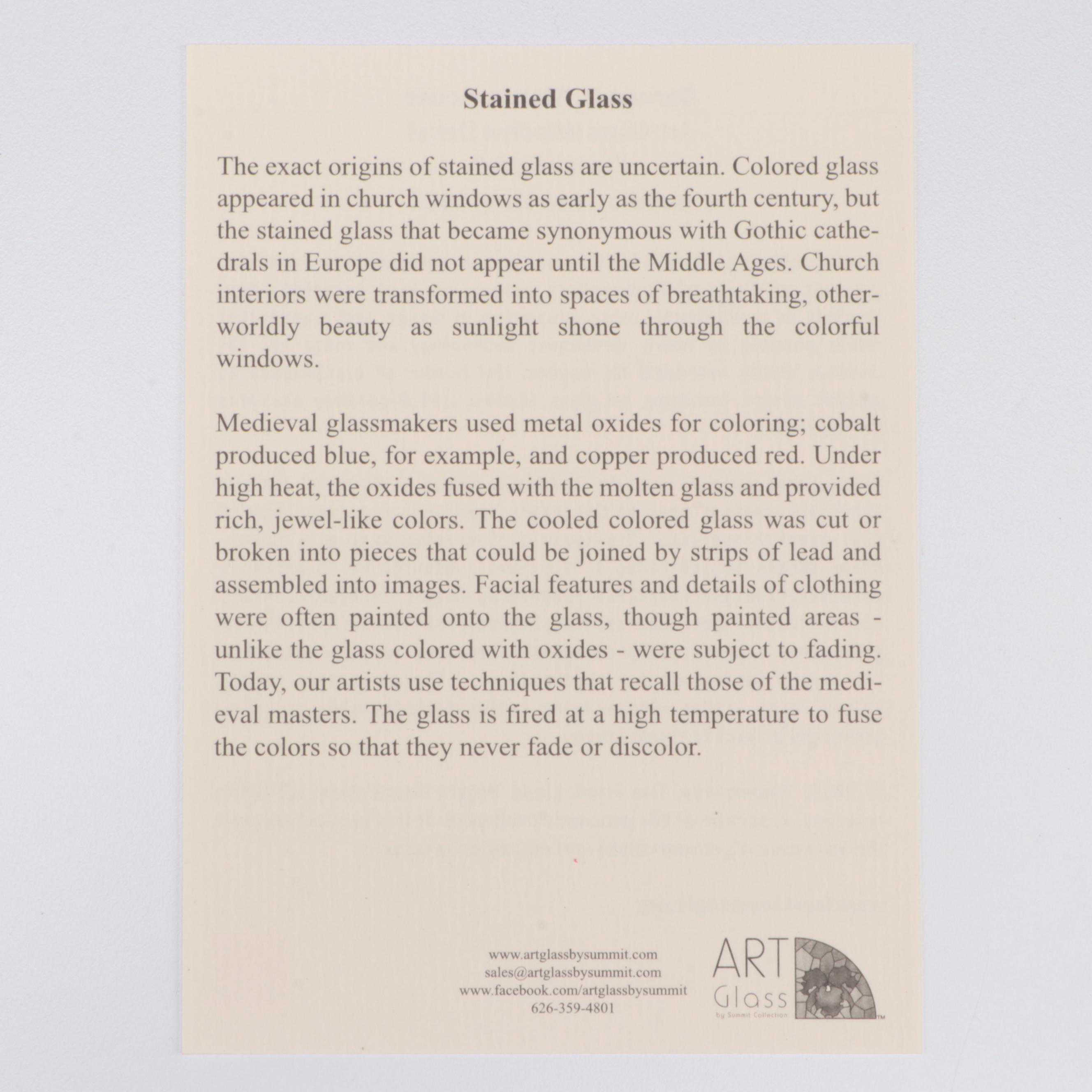 Frank Lloyd Wright Foundation "Tree of Life" Replica Glass Panel and Stand