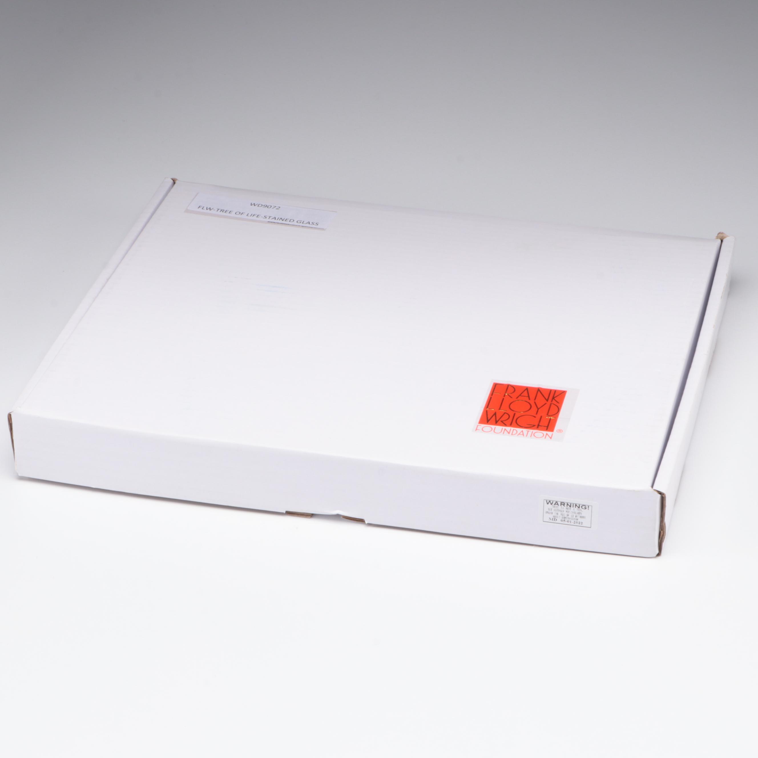 Frank Lloyd Wright Foundation "Tree of Life" Replica Glass Panel and Stand