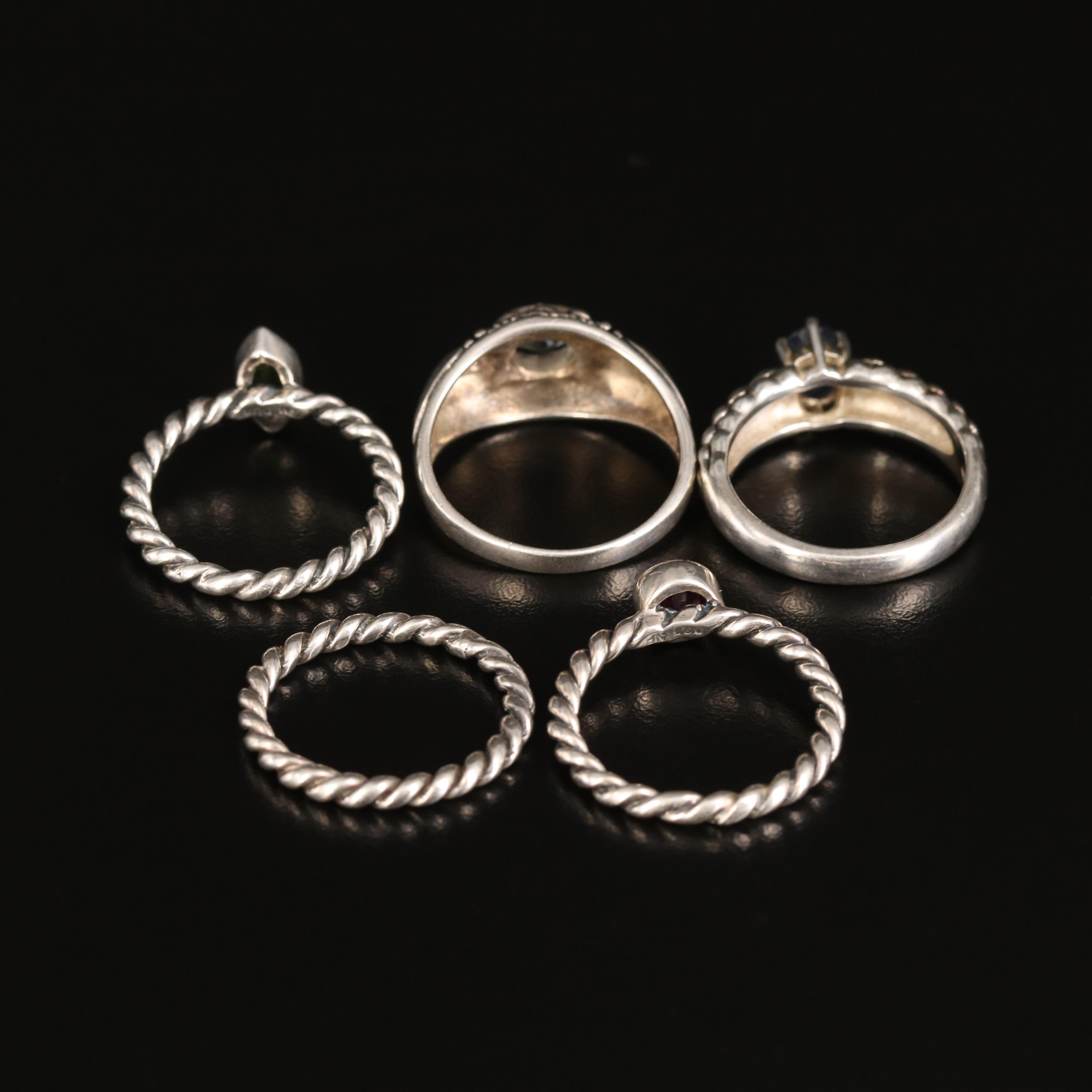 Sapphire and Topaz Featured in Collection of Fashion Rings in Sterling