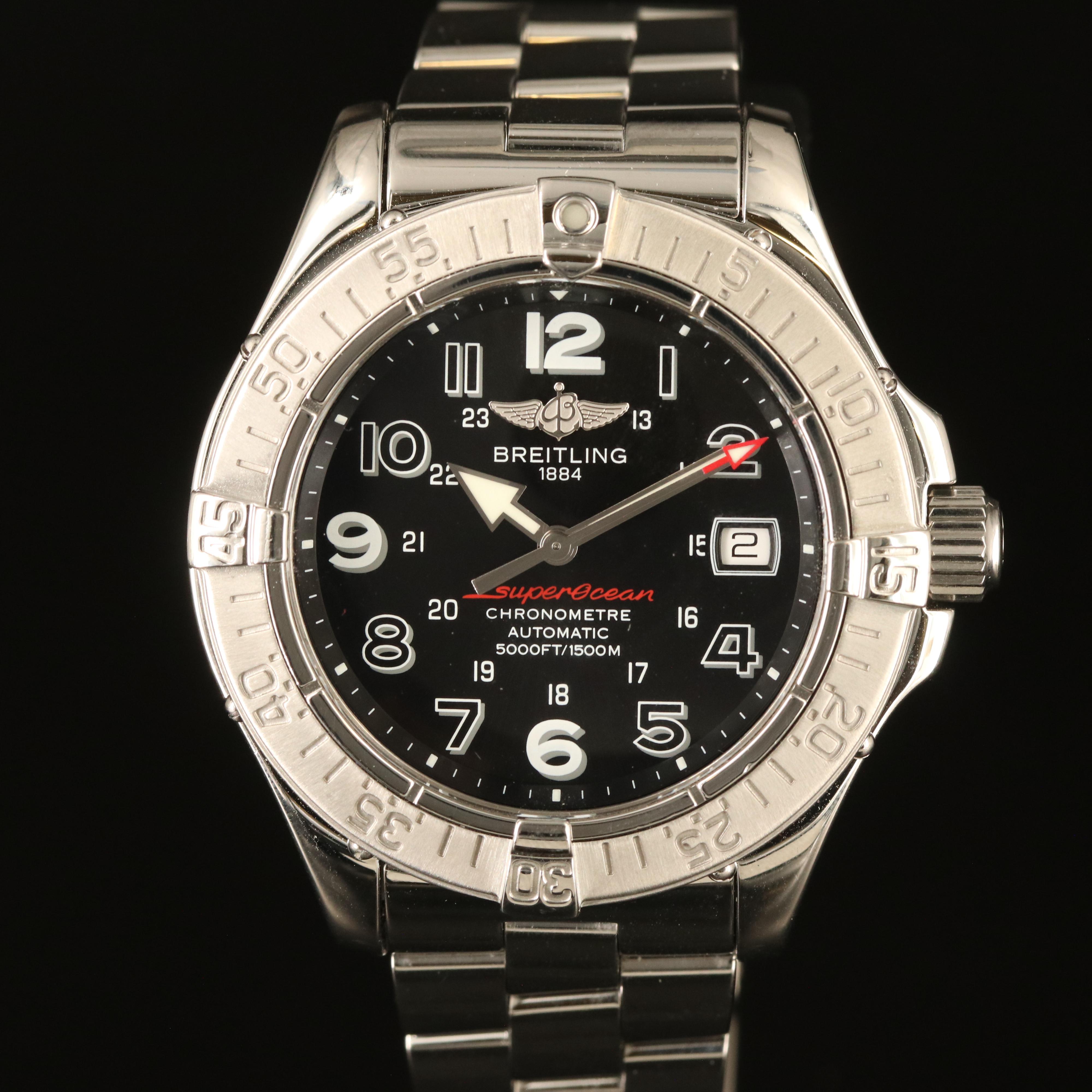 Breitling Superocean 1500M Black Steel Automatic Watch EBTH