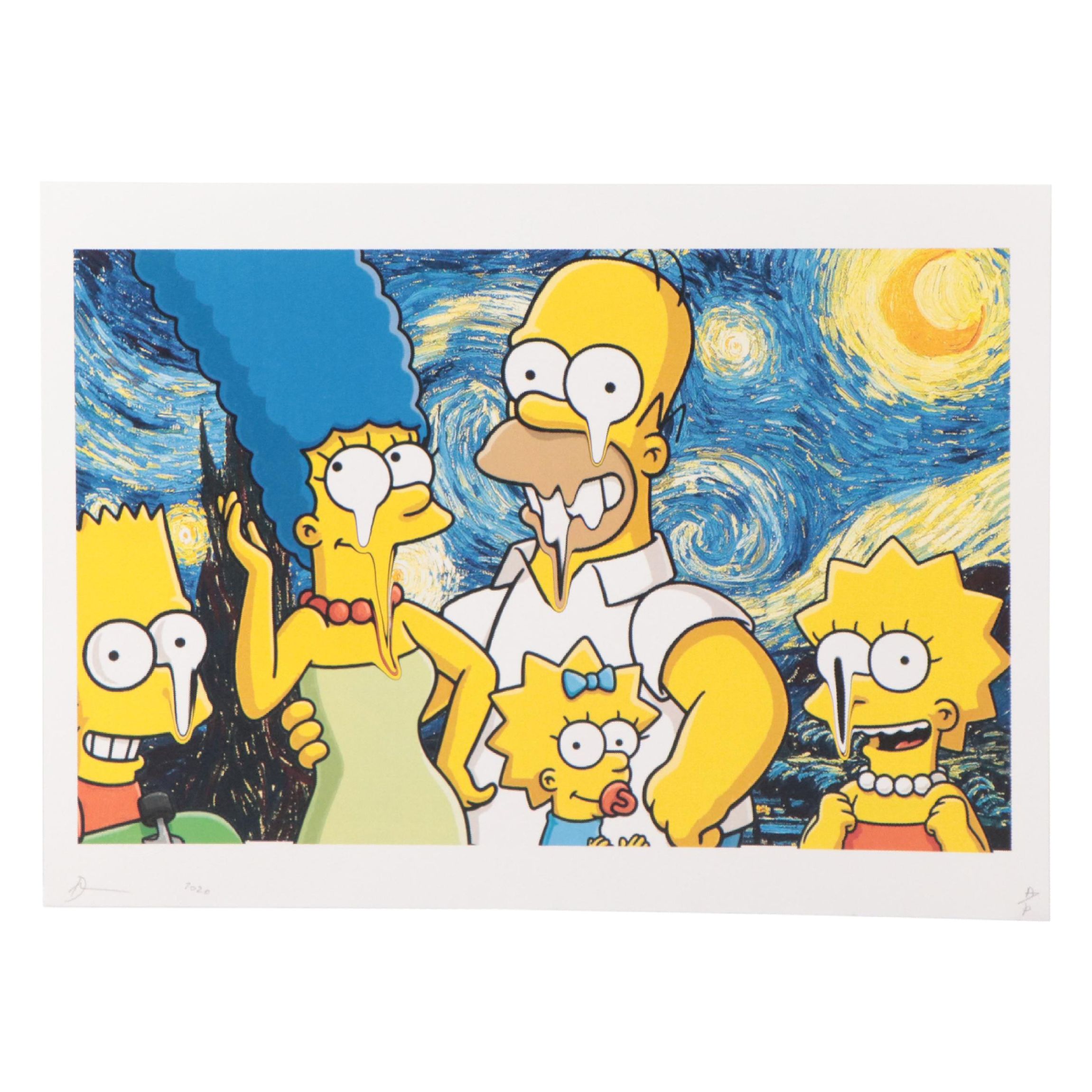 Death NYC Pop Art Graphic Print of Simpsons Starry Night, 2020