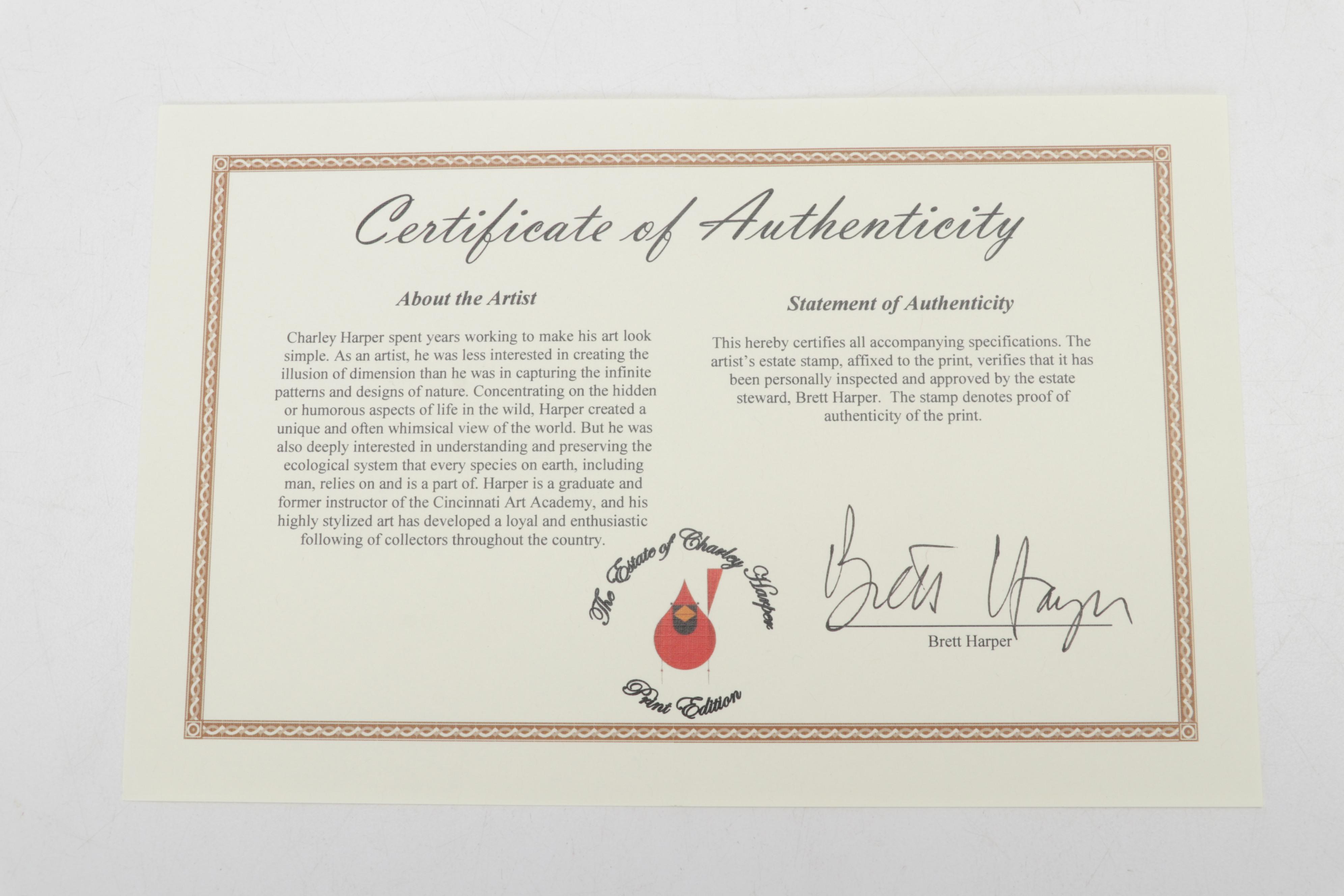 Offset Lithograph After Charley Harper "Vigilant Vireos," Circa 2008