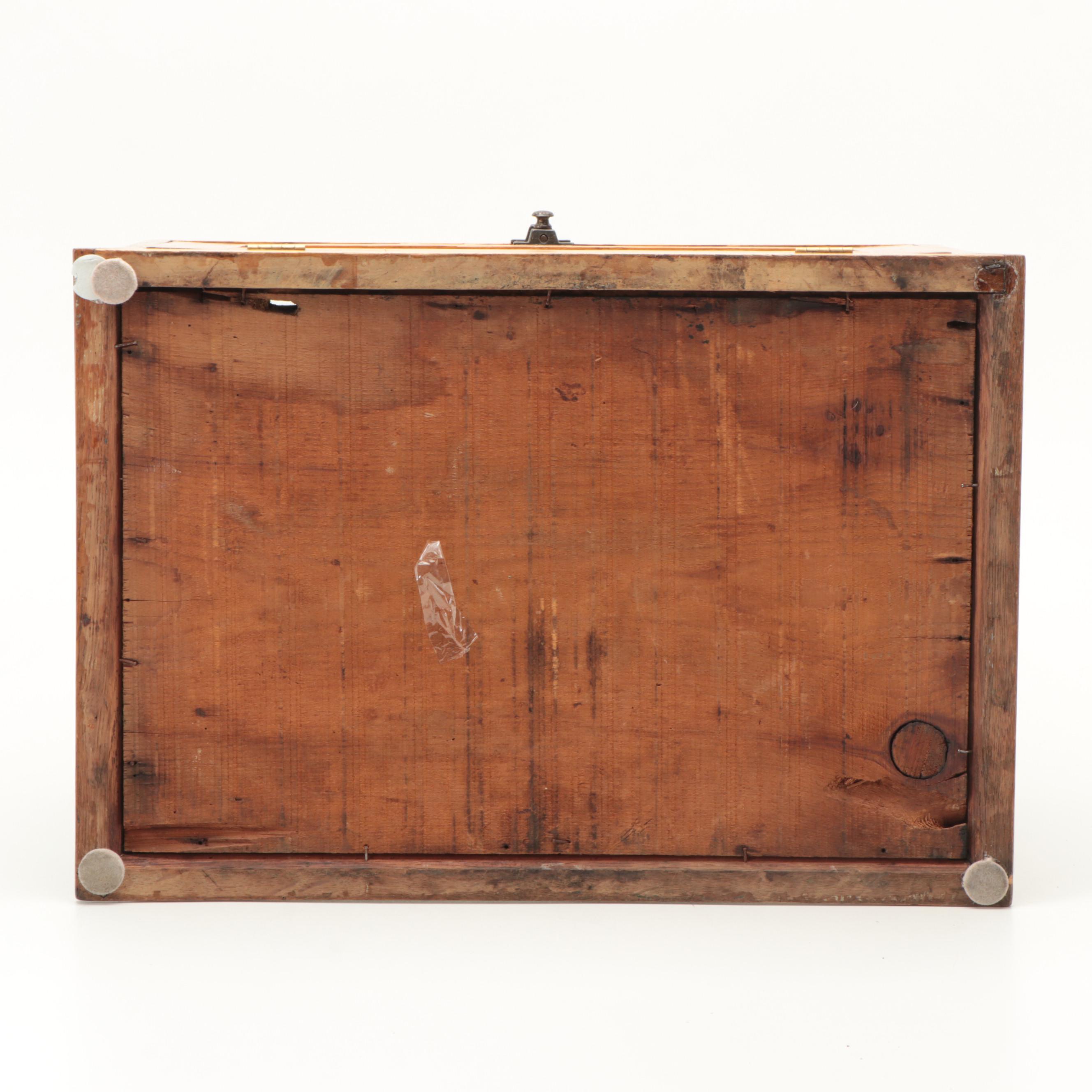 Oak, Mirror and Glass Tabletop Display Case, Early 20th Century