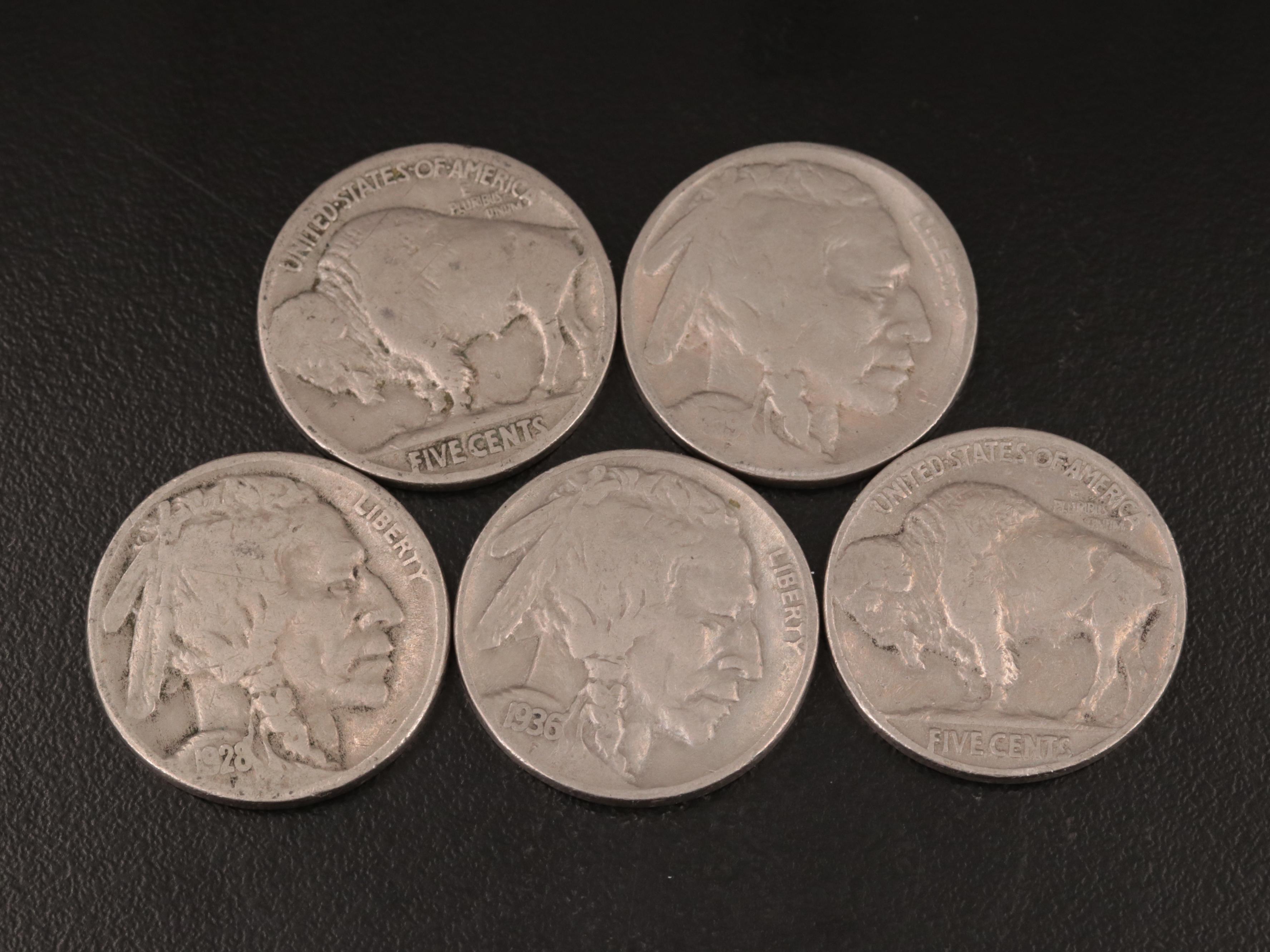 177 Buffalo Nickels, All With Dates