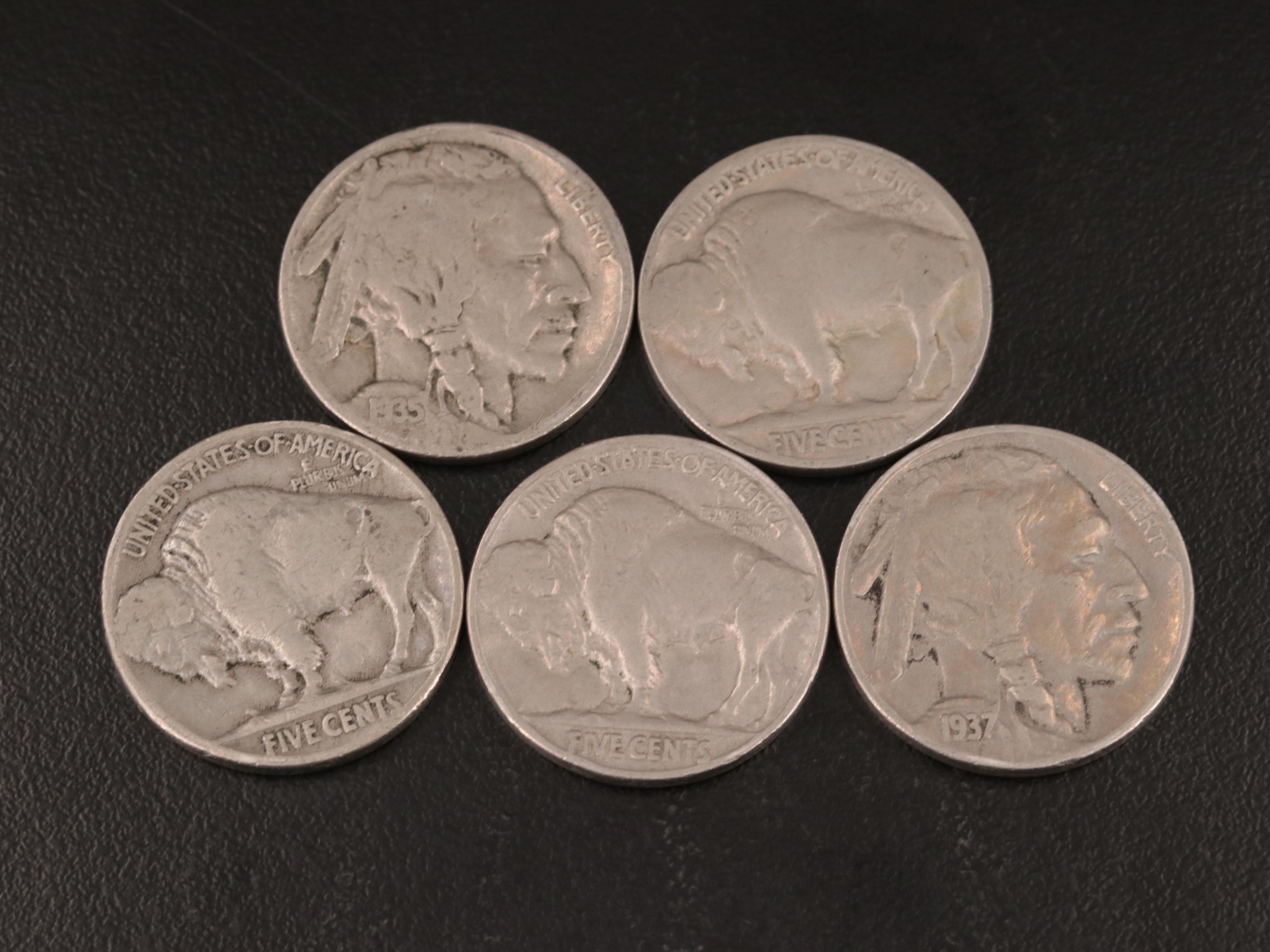 177 Buffalo Nickels, All With Dates