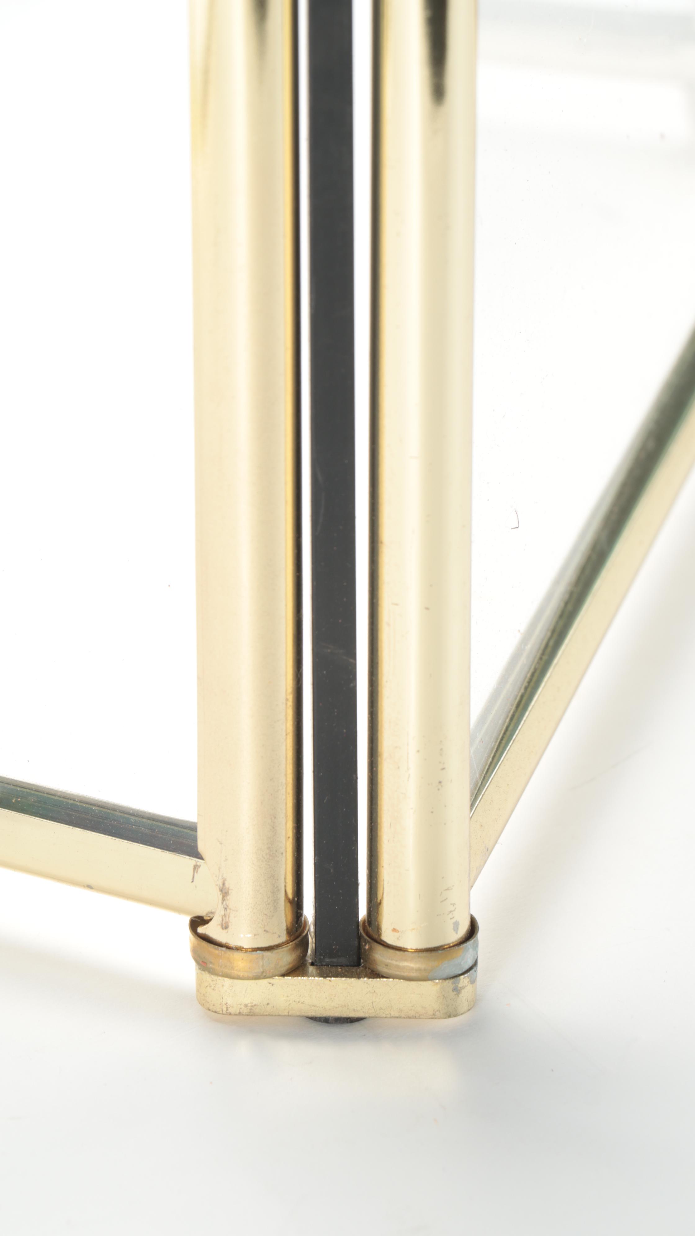 Federal Style Brass Four Panel Glass Front Fire Screen