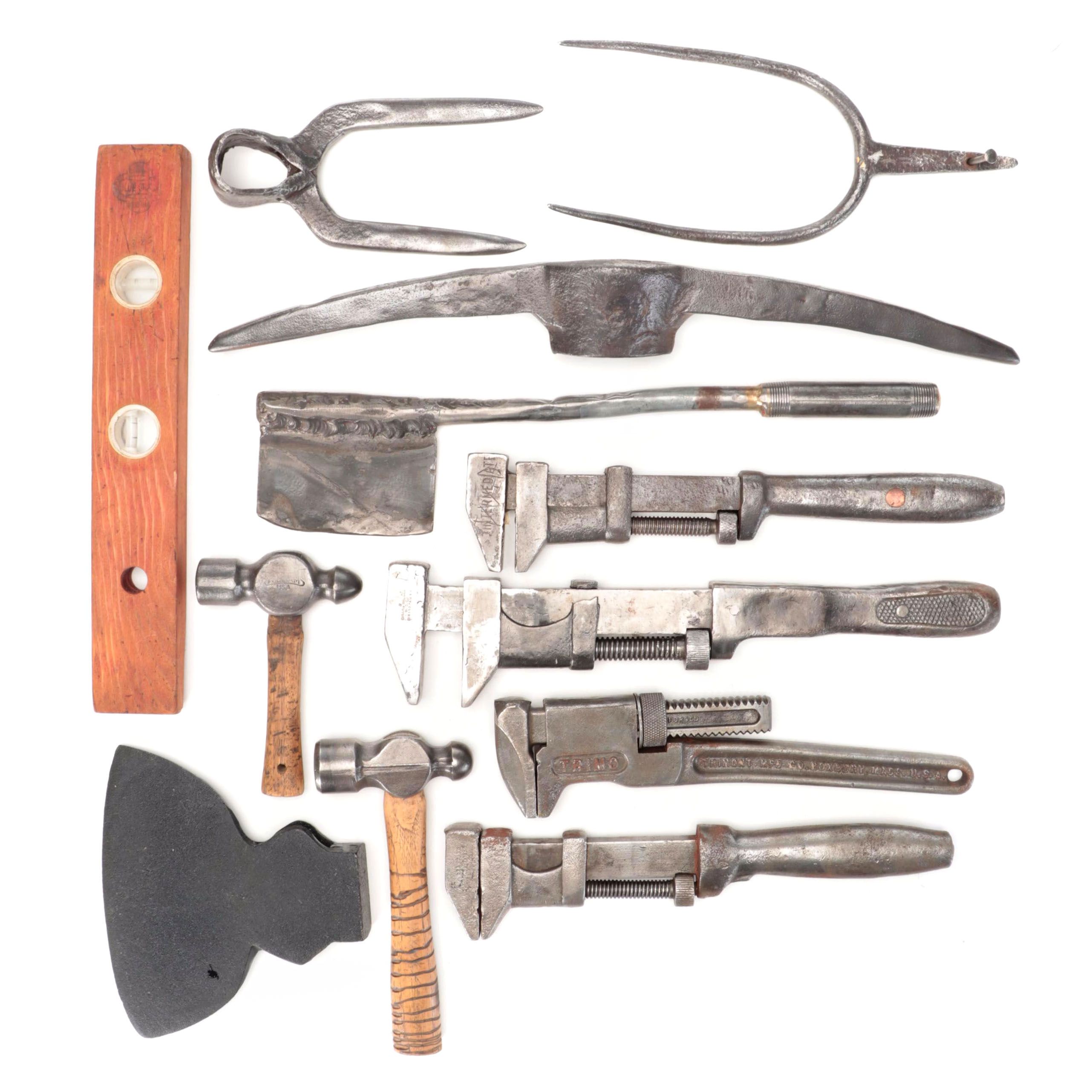 Ball Peen Hammers, Pipe Wrenches, Pickaxe Head, Spirit Level
