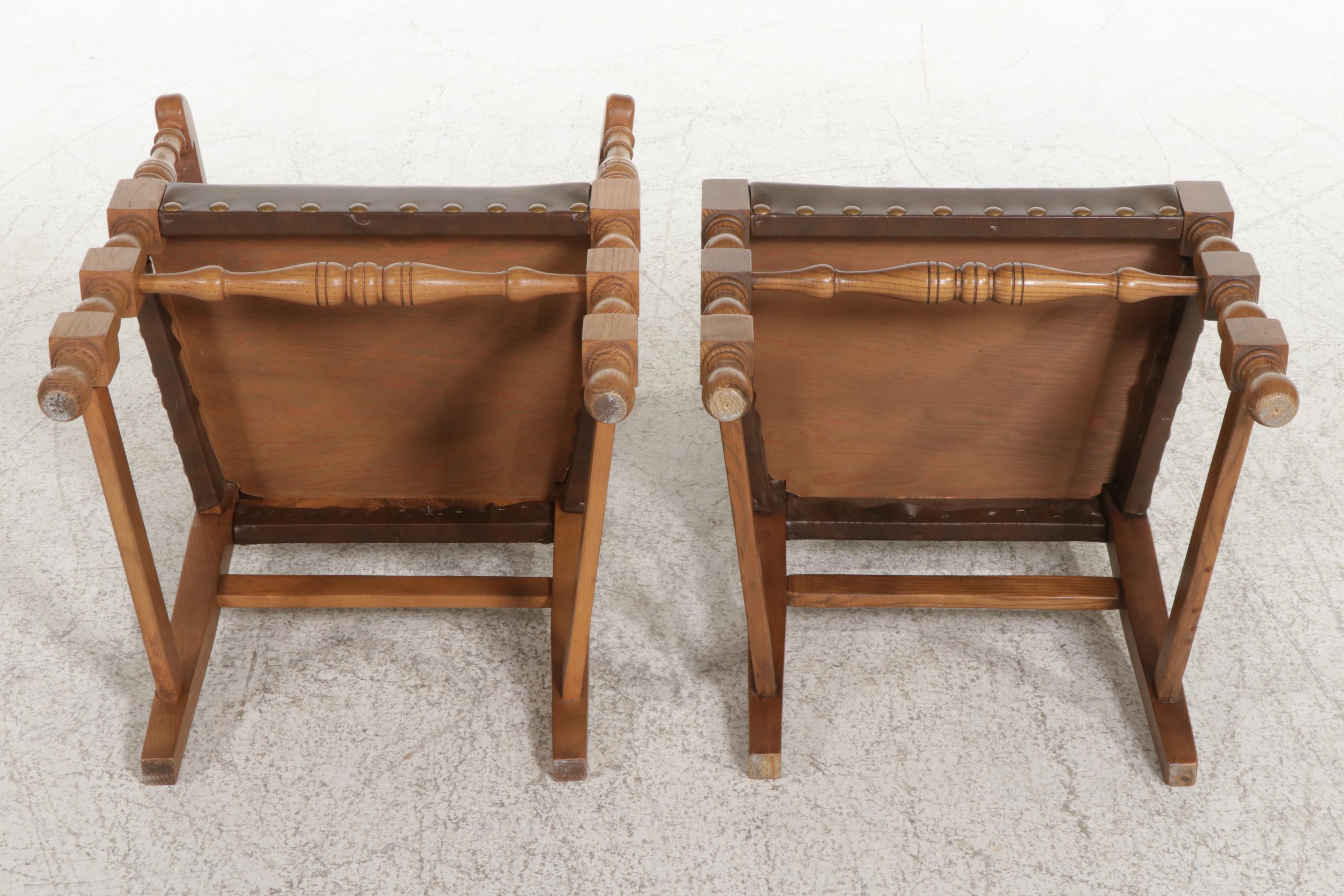 Cherokee "Royal Charter" Oak and Chestnut Drop-Leaf Seven-Piece Dining Set