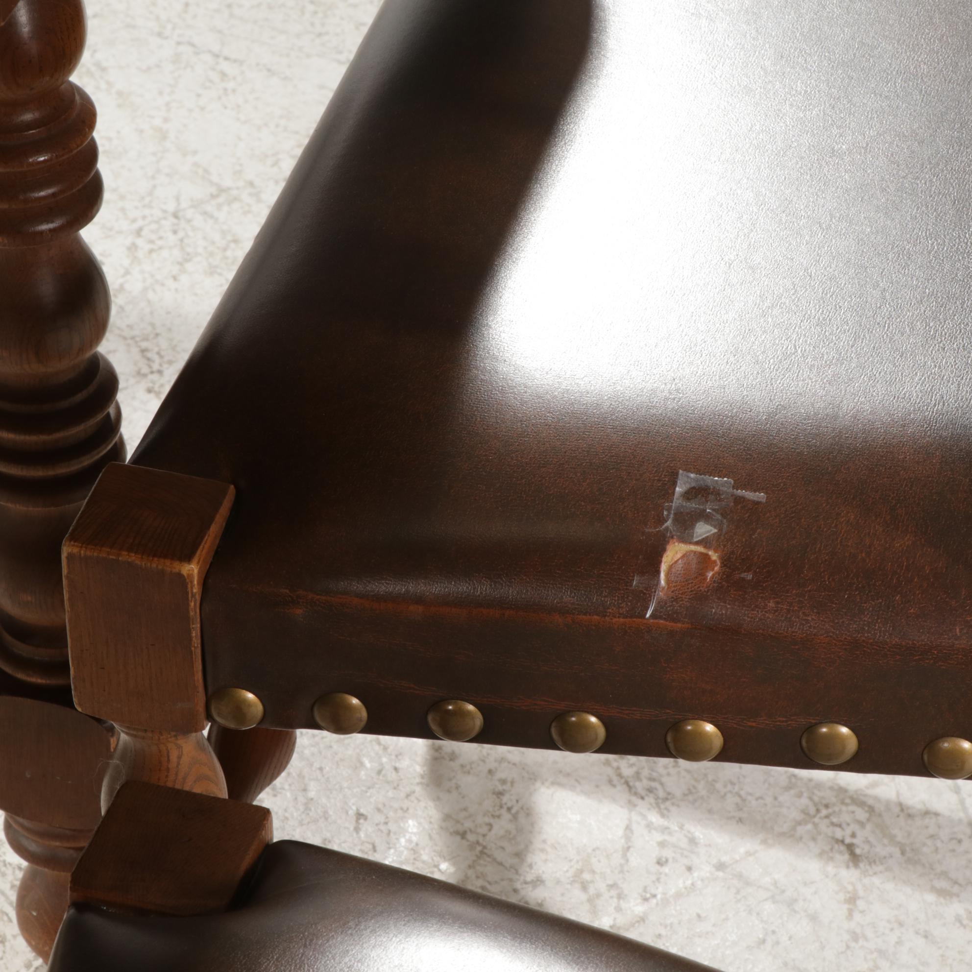 Cherokee "Royal Charter" Oak and Chestnut Drop-Leaf Seven-Piece Dining Set