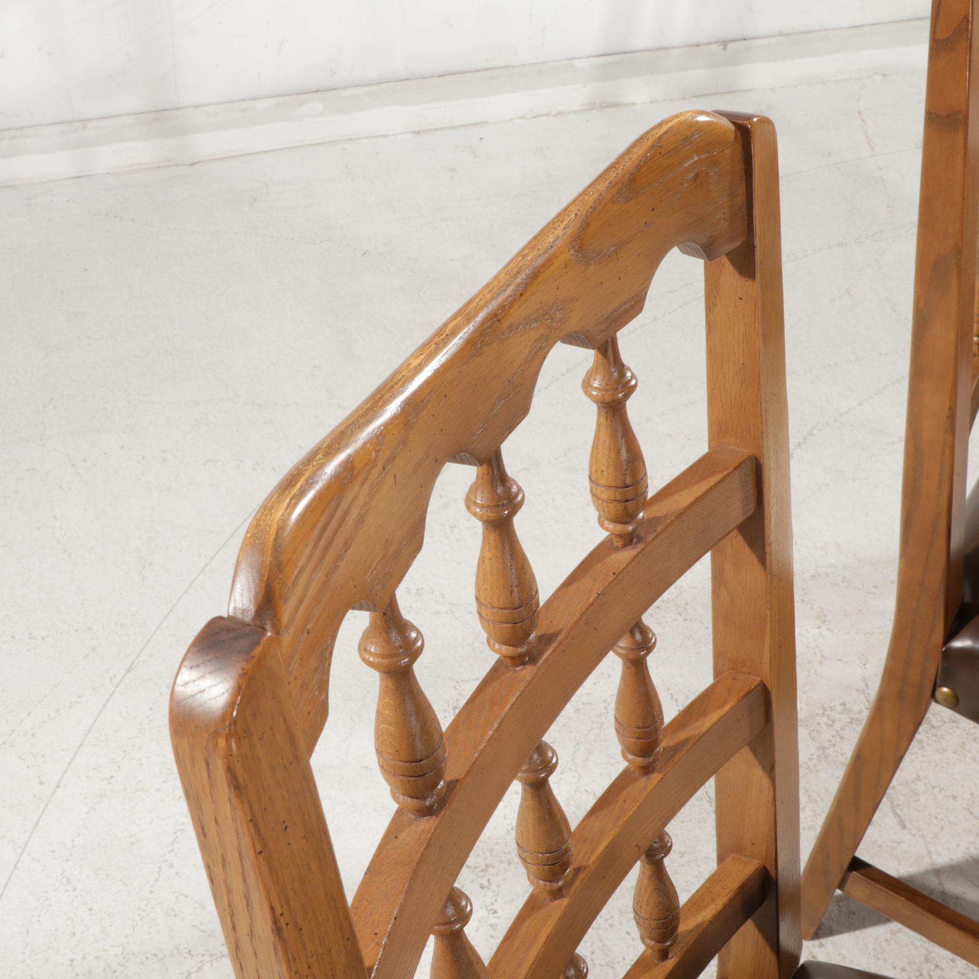 Cherokee "Royal Charter" Oak and Chestnut Drop-Leaf Seven-Piece Dining Set