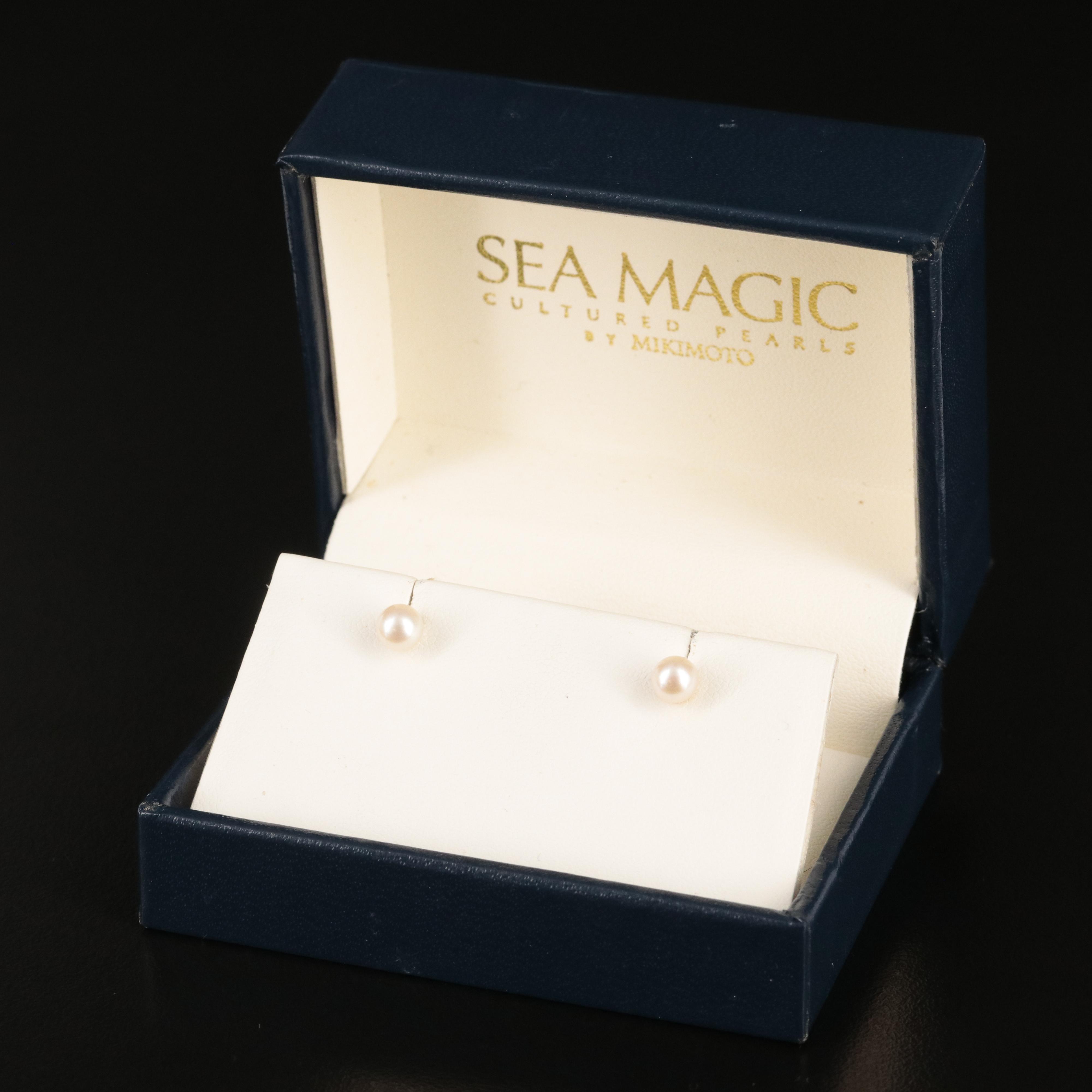 Blue Lagoon by Mikimoto 14K Cultured Pearl Stud Earrings