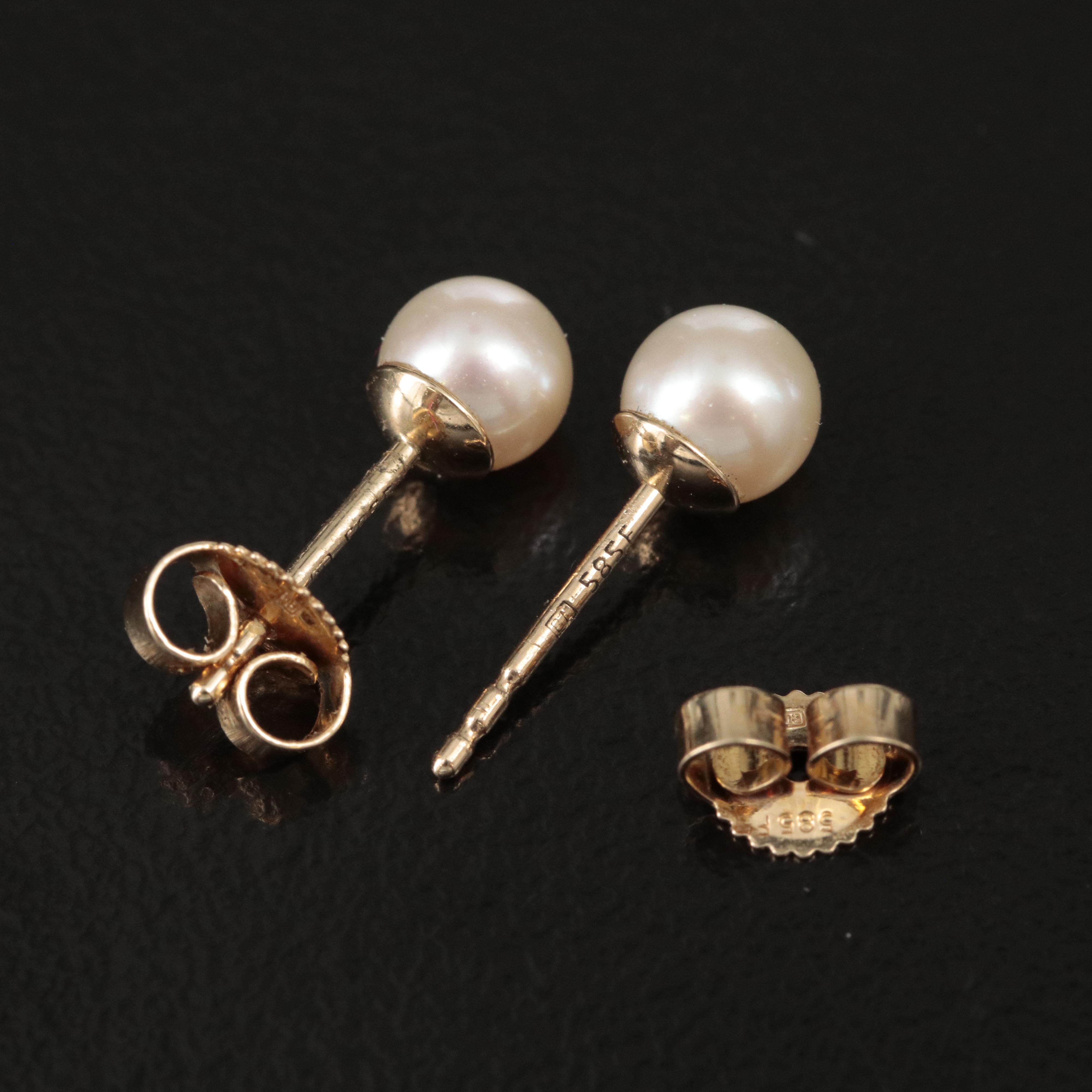Blue Lagoon by Mikimoto 14K Cultured Pearl Stud Earrings