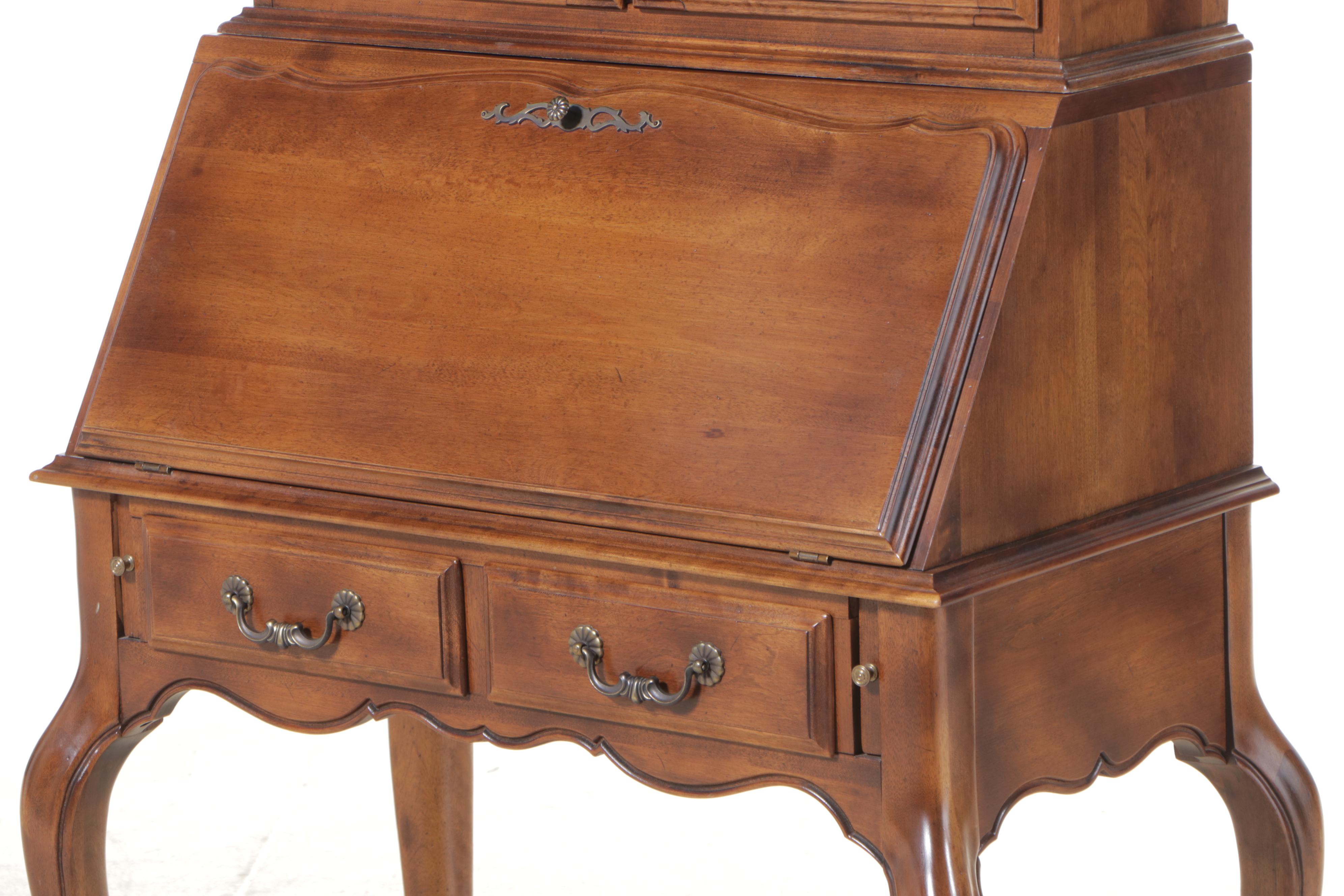 Ethan Allen French Provincial Style Maple Bureau Bookcase, Late 20th Century