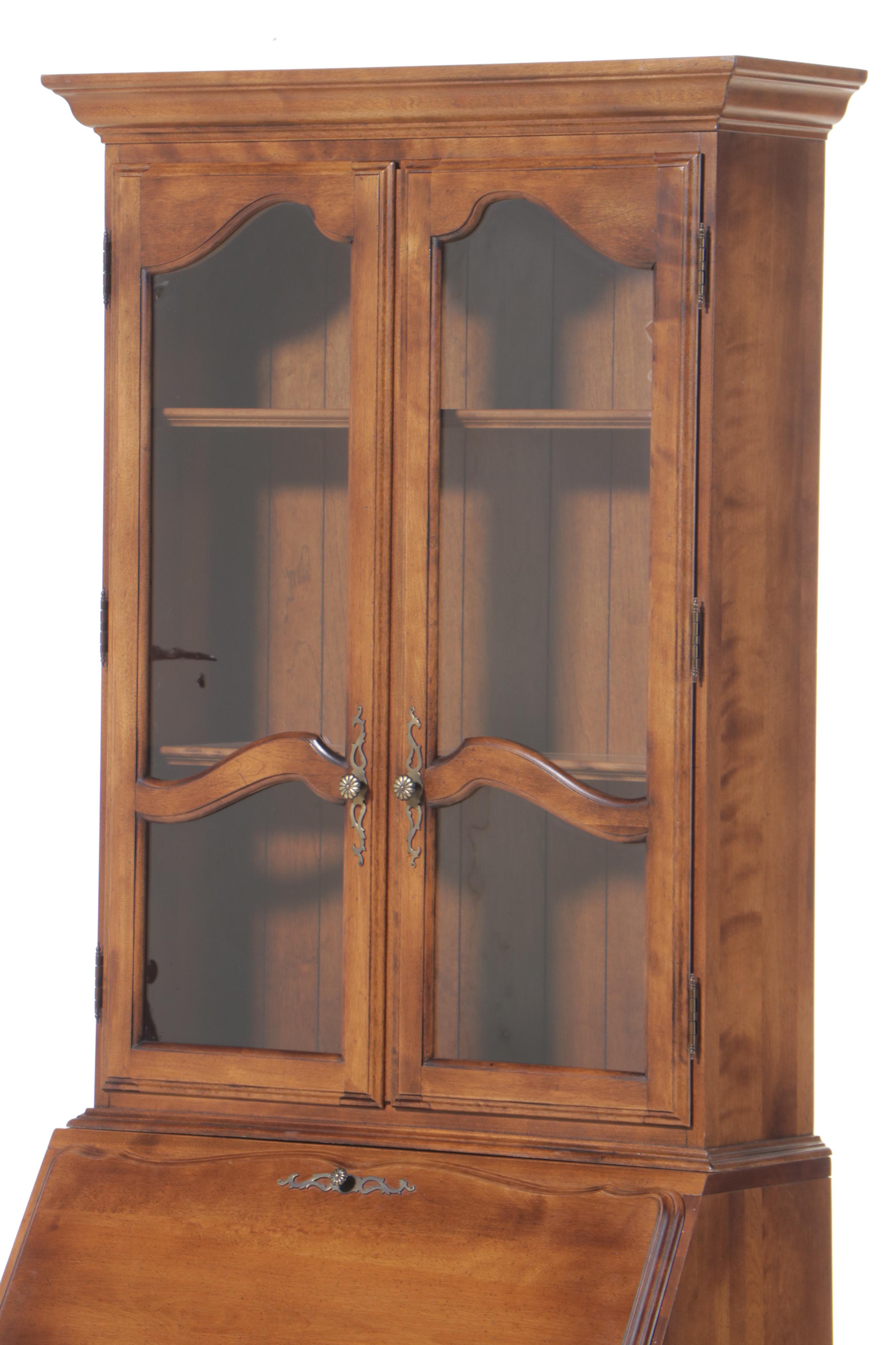 Ethan Allen French Provincial Style Maple Bureau Bookcase, Late 20th Century