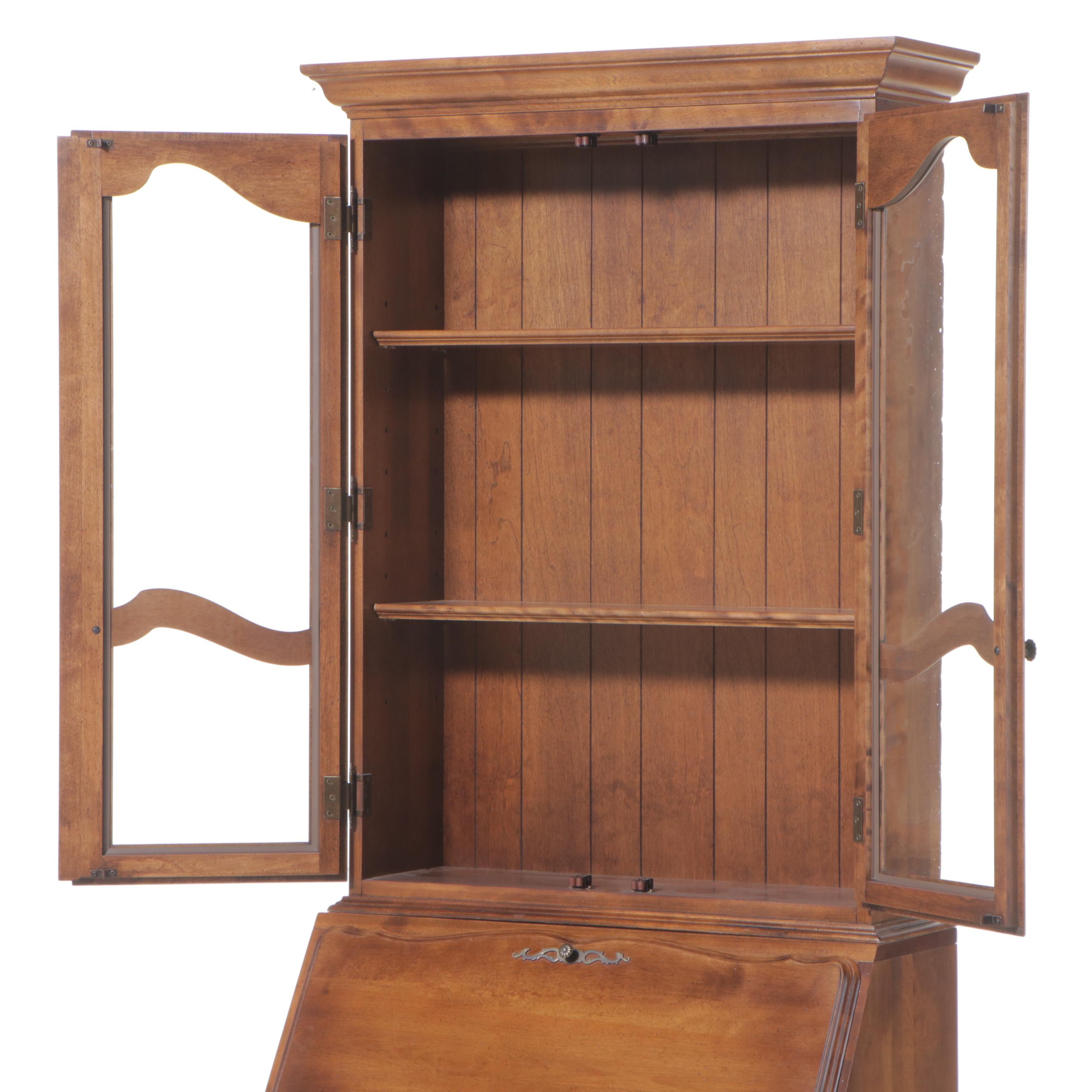 Ethan Allen French Provincial Style Maple Bureau Bookcase, Late 20th Century