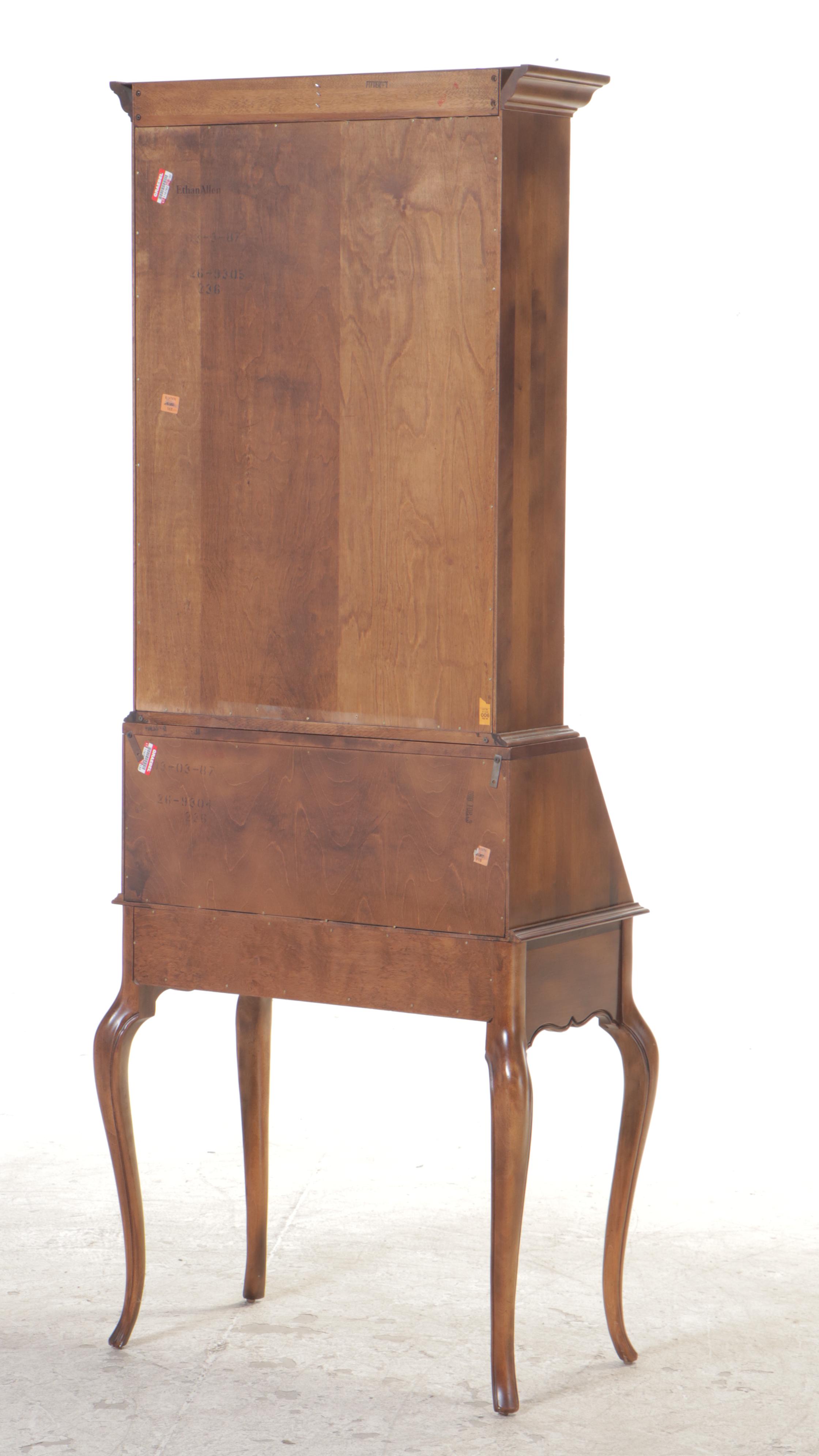 Ethan Allen French Provincial Style Maple Bureau Bookcase, Late 20th Century