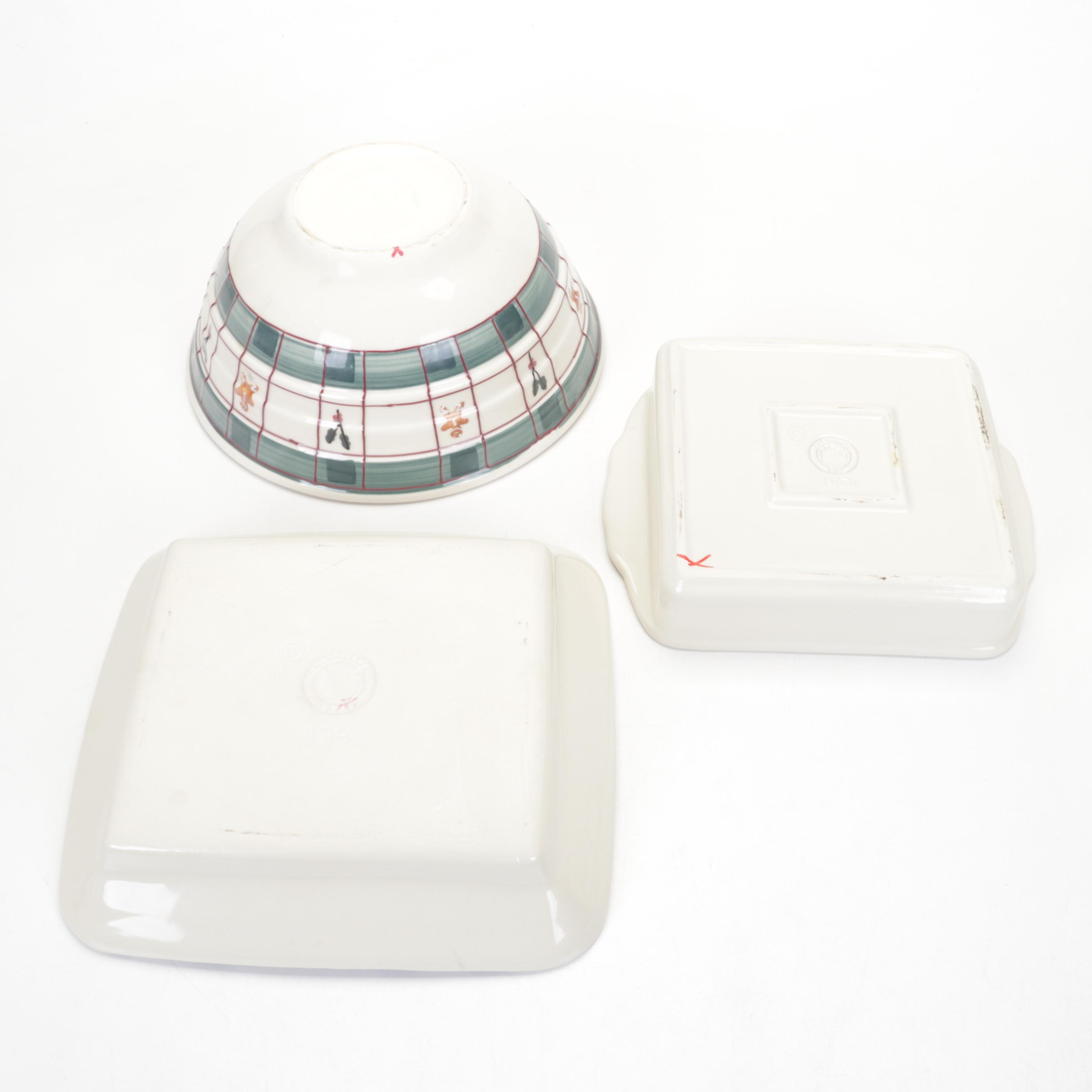 Spode "Christmas Tree" Casserole Dish and Other Tableware