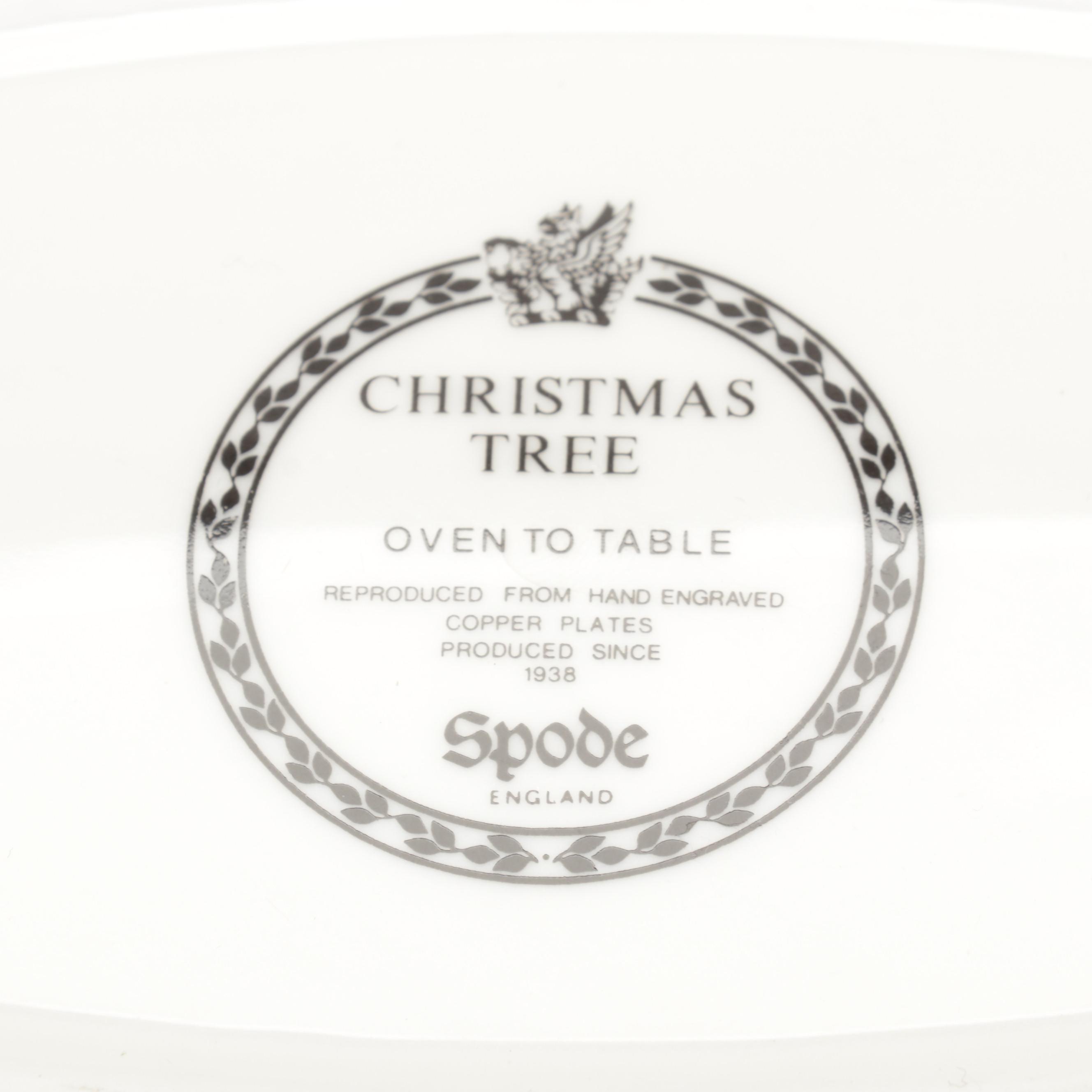 Spode "Christmas Tree" Casserole Dish and Other Tableware