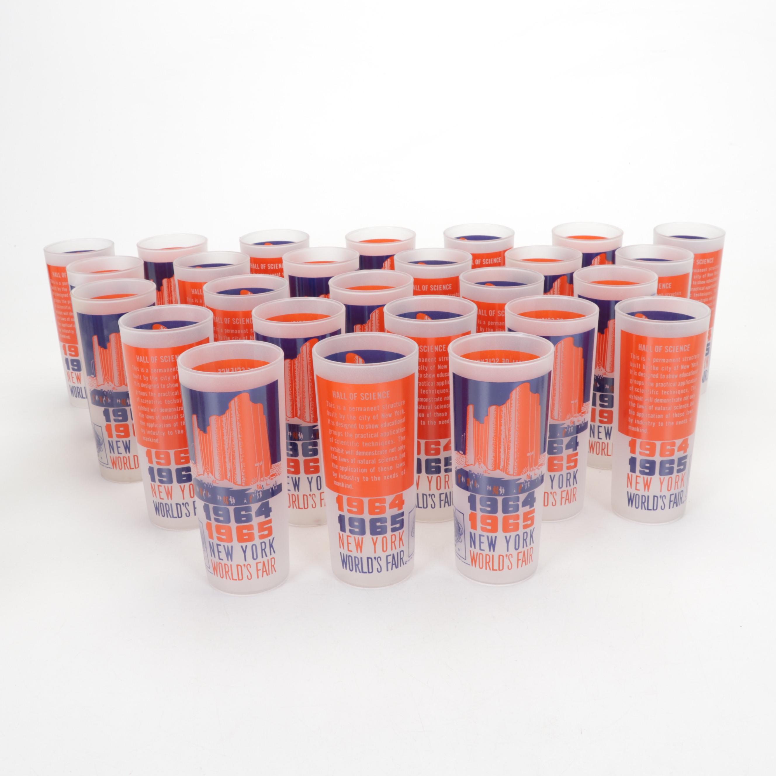 1964-65 New York World's Fair Tumblers with Mid Century Modern Barware