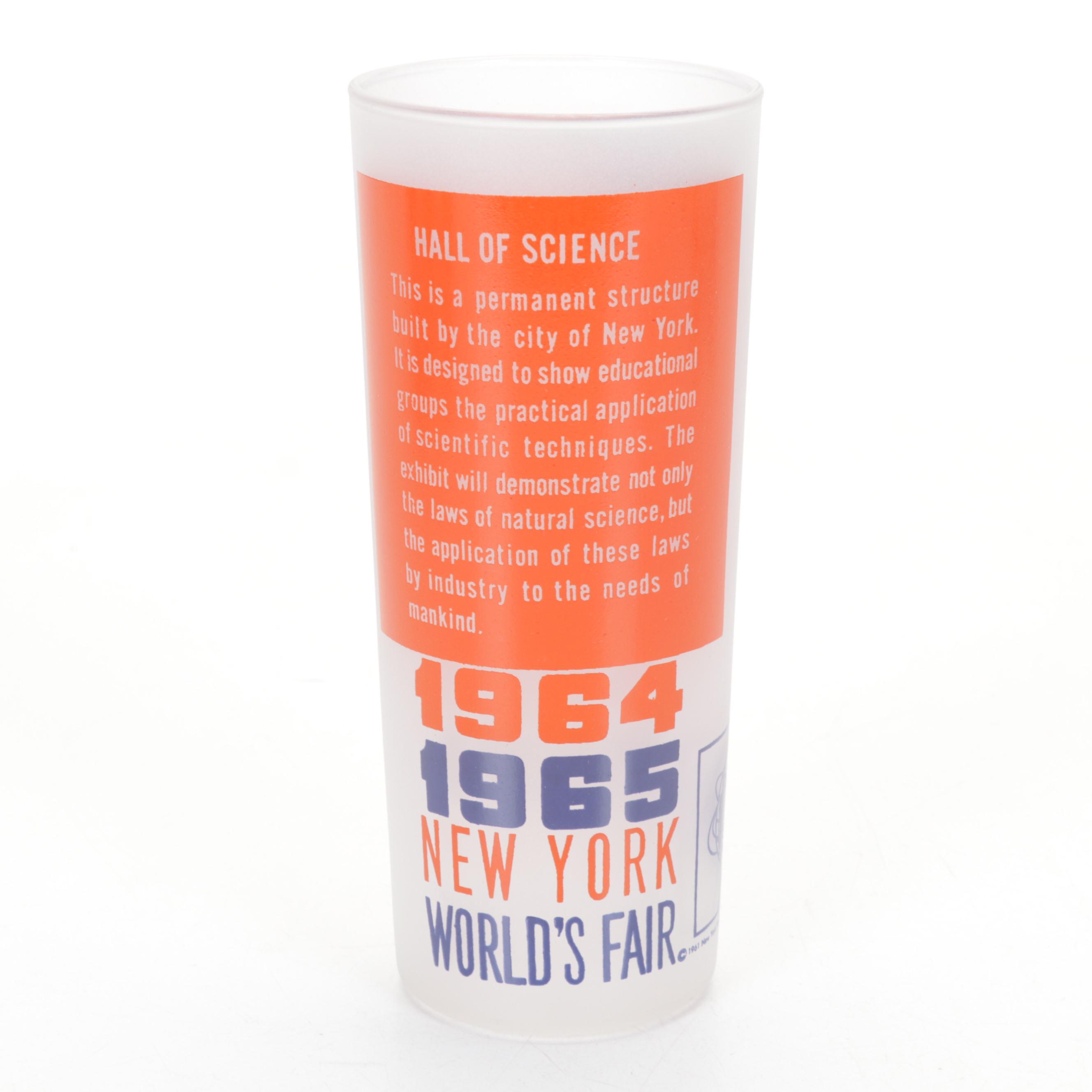 1964-65 New York World's Fair Tumblers with Mid Century Modern Barware