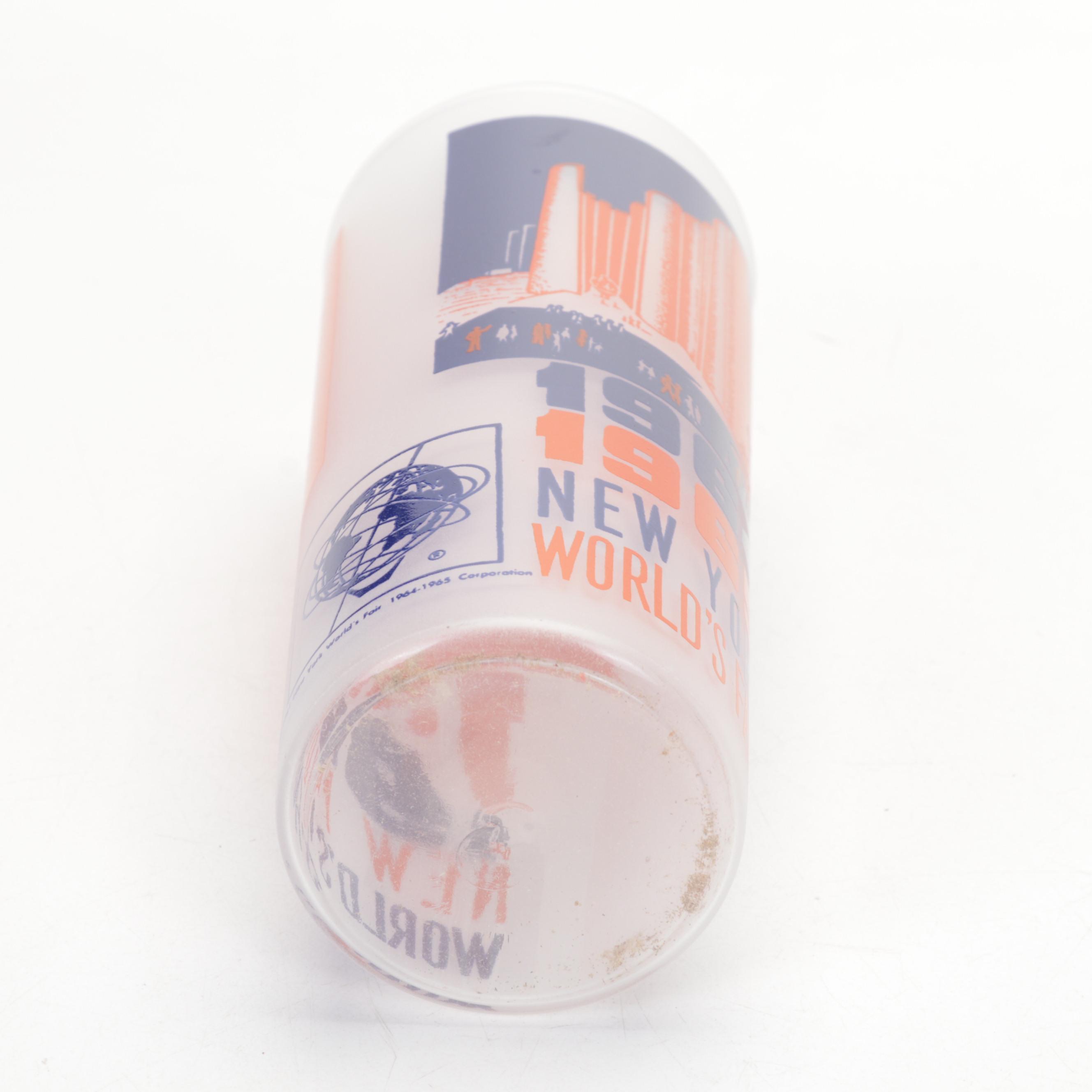1964-65 New York World's Fair Tumblers with Mid Century Modern Barware